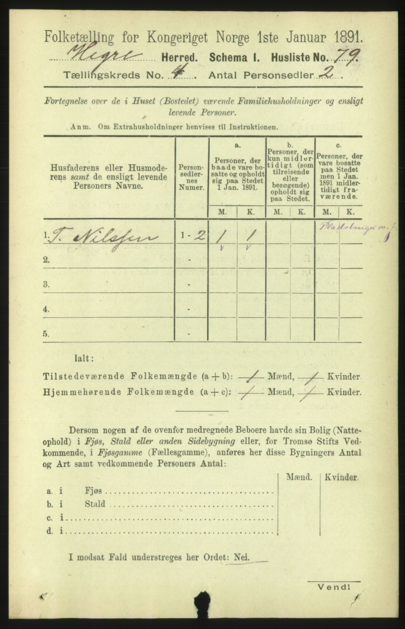 RA, 1891 census for 1712 Hegra, 1891, p. 1495