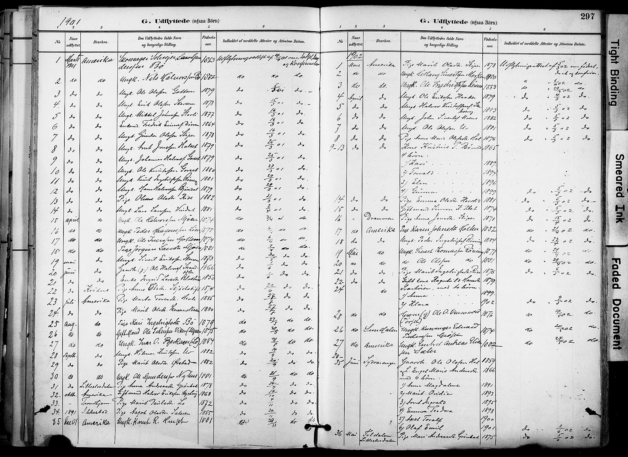 Ministerialprotokoller, klokkerbøker og fødselsregistre - Sør-Trøndelag, SAT/A-1456/678/L0902: Parish register (official) no. 678A11, 1895-1911, p. 297