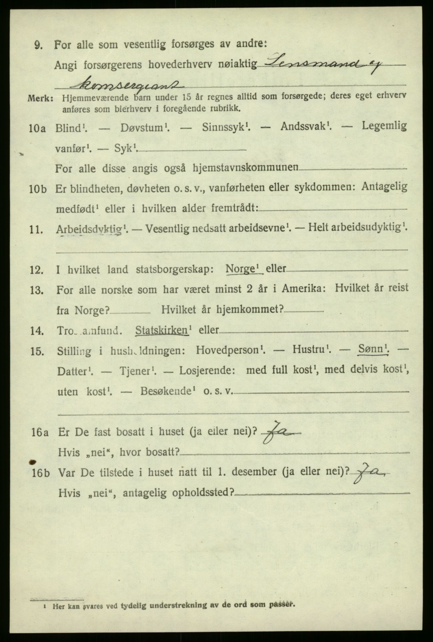 SAB, 1920 census for Førde, 1920, p. 2497