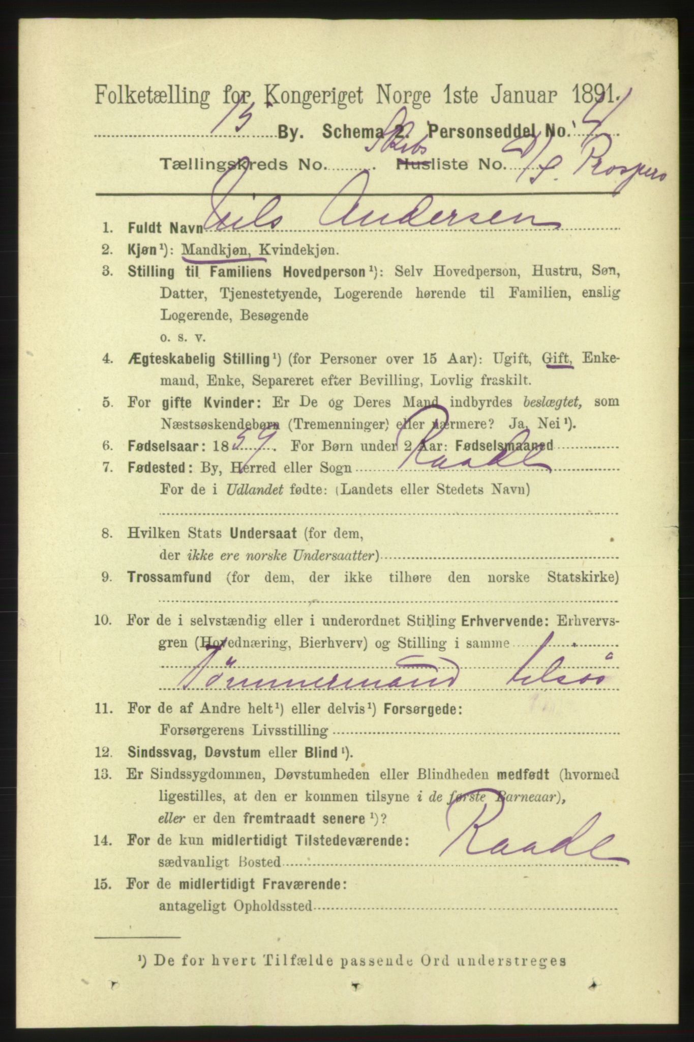 RA, 1891 census for 0602 Drammen, 1891, p. 25610