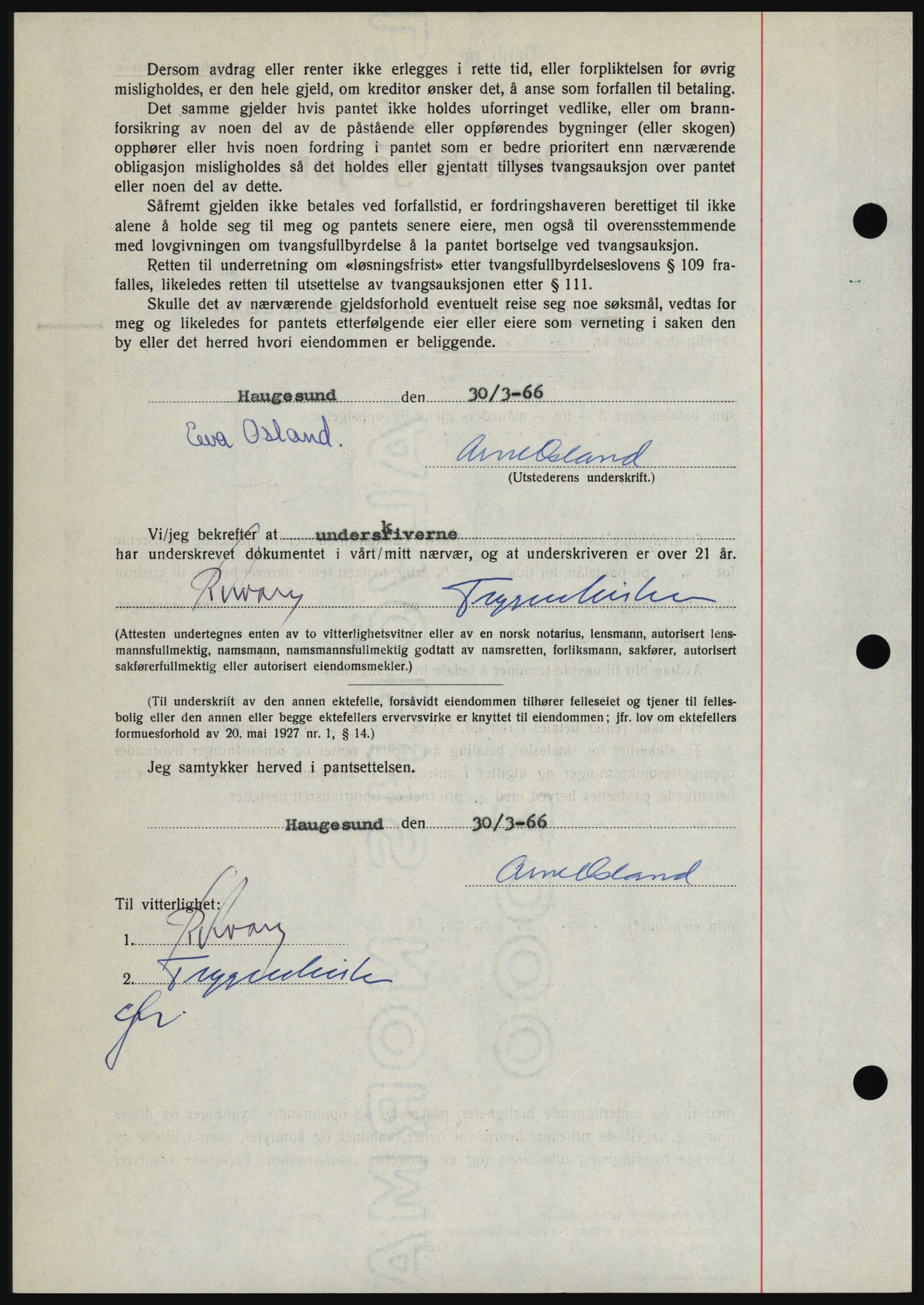 Haugesund tingrett, SAST/A-101415/01/II/IIC/L0056: Mortgage book no. B 56, 1966-1967, Diary no: : 2616/1966