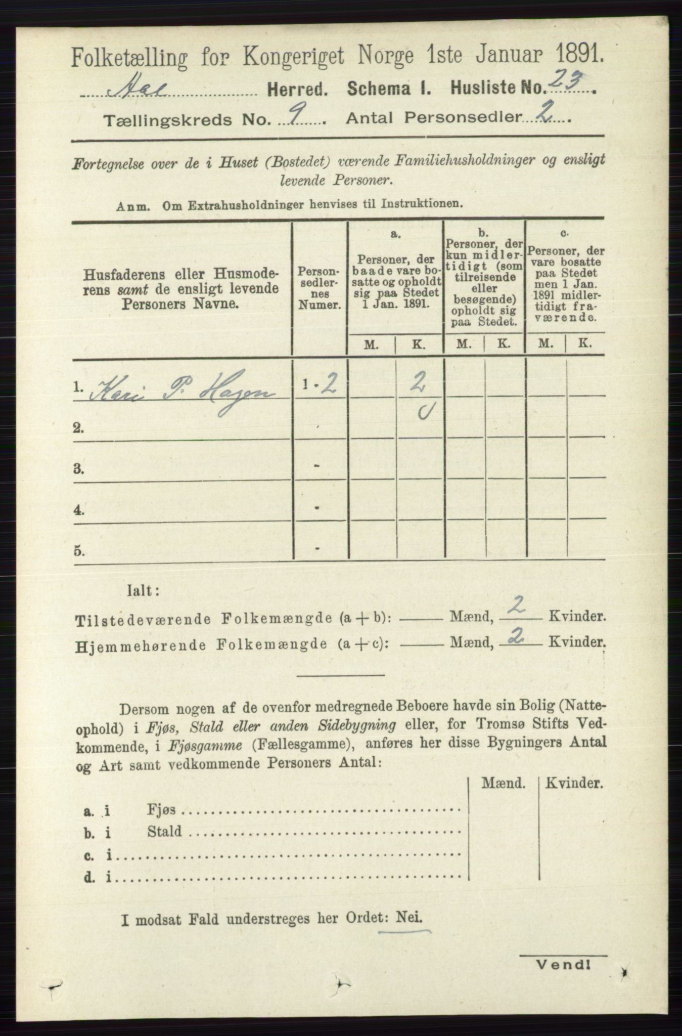 RA, 1891 census for 0619 Ål, 1891, p. 2469