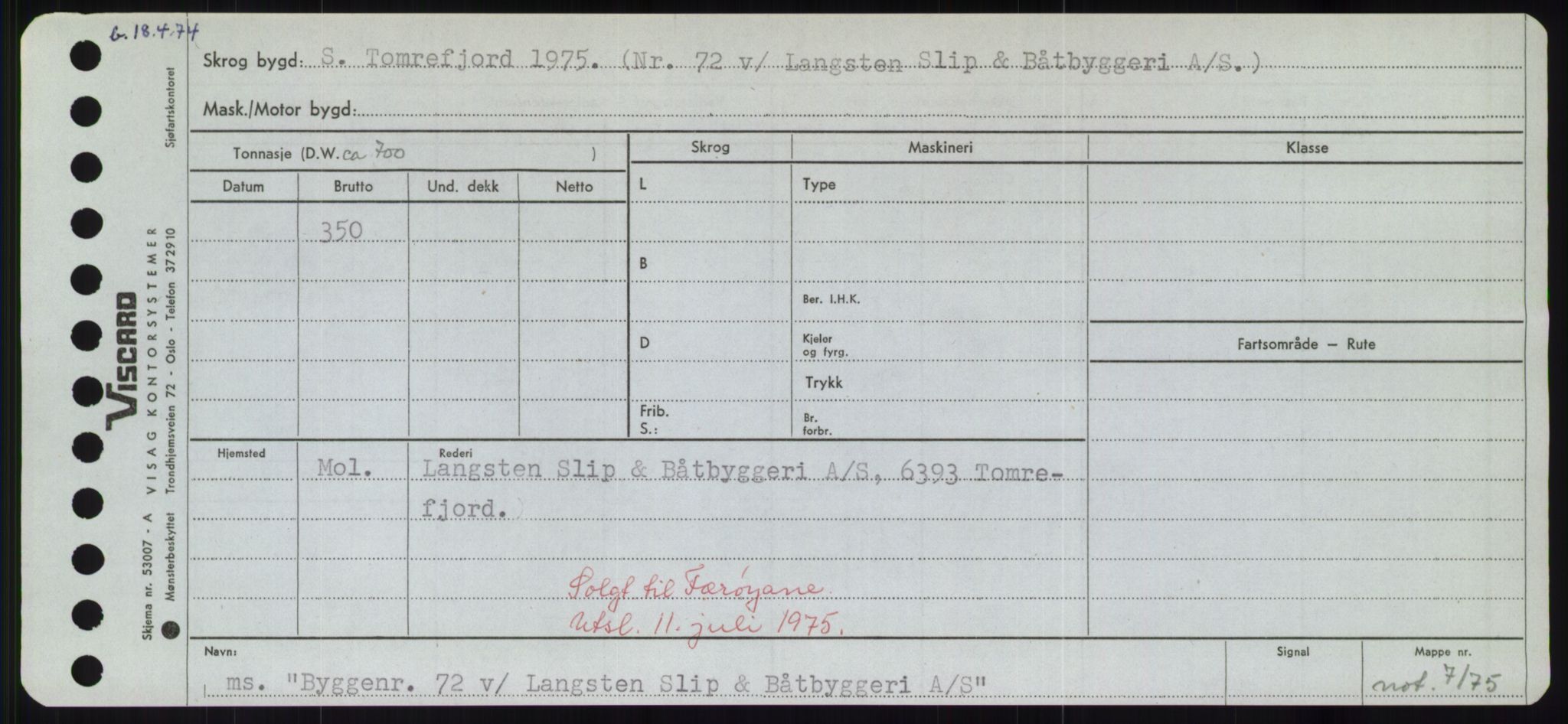 Sjøfartsdirektoratet med forløpere, Skipsmålingen, RA/S-1627/H/Hd/L0006: Fartøy, Byg-Båt, p. 483