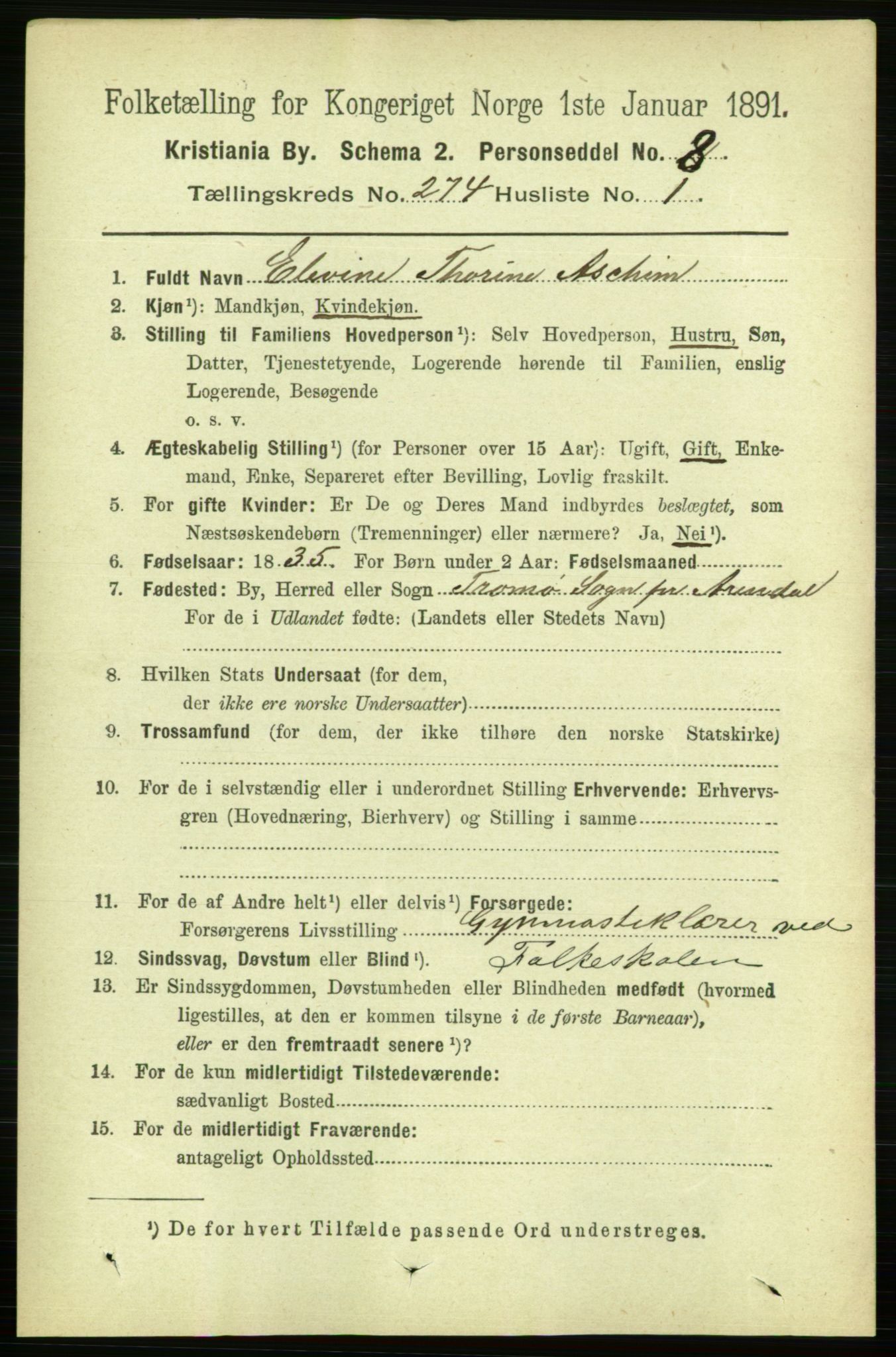 RA, 1891 census for 0301 Kristiania, 1891, p. 166408