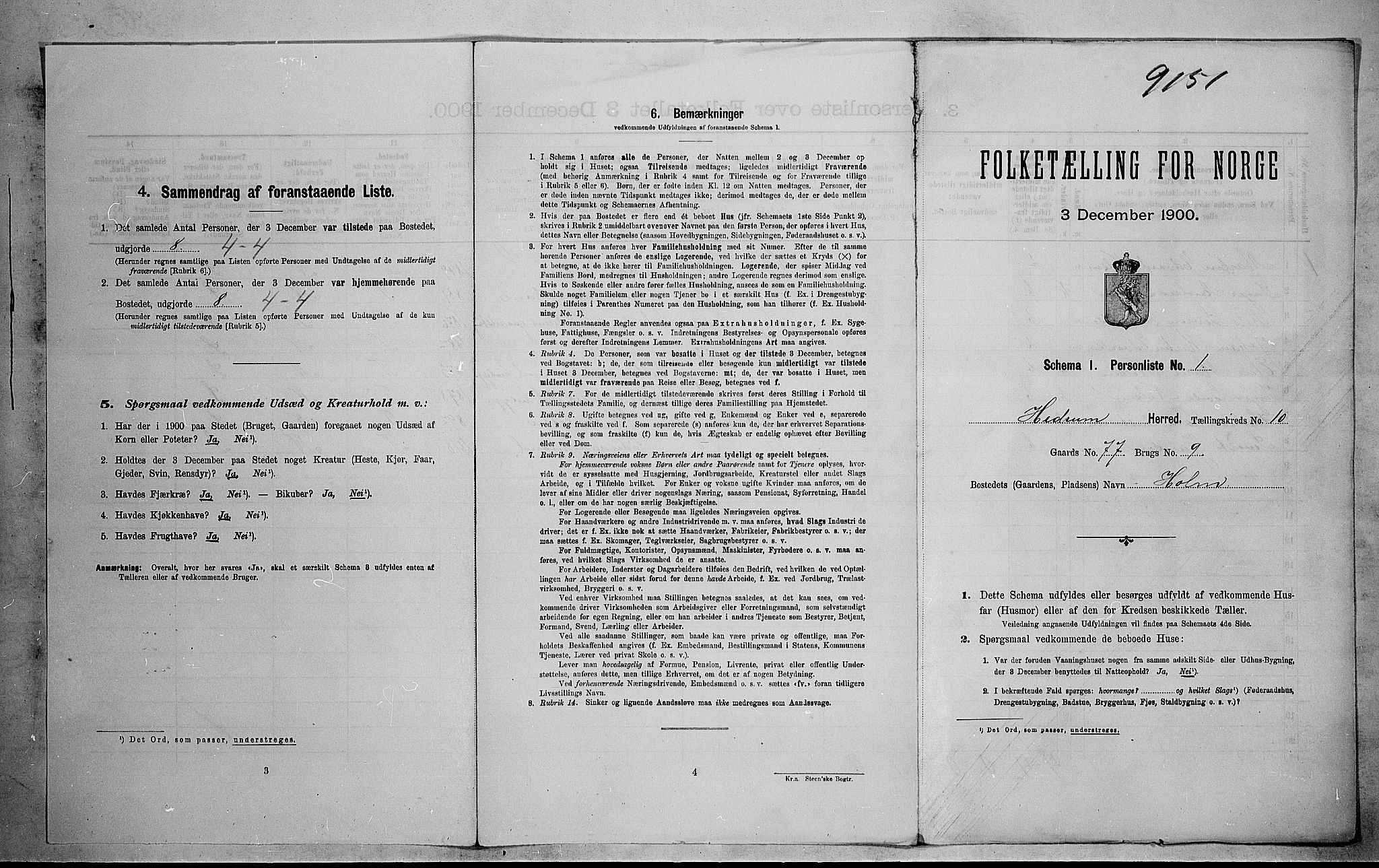 RA, 1900 census for Hedrum, 1900, p. 885