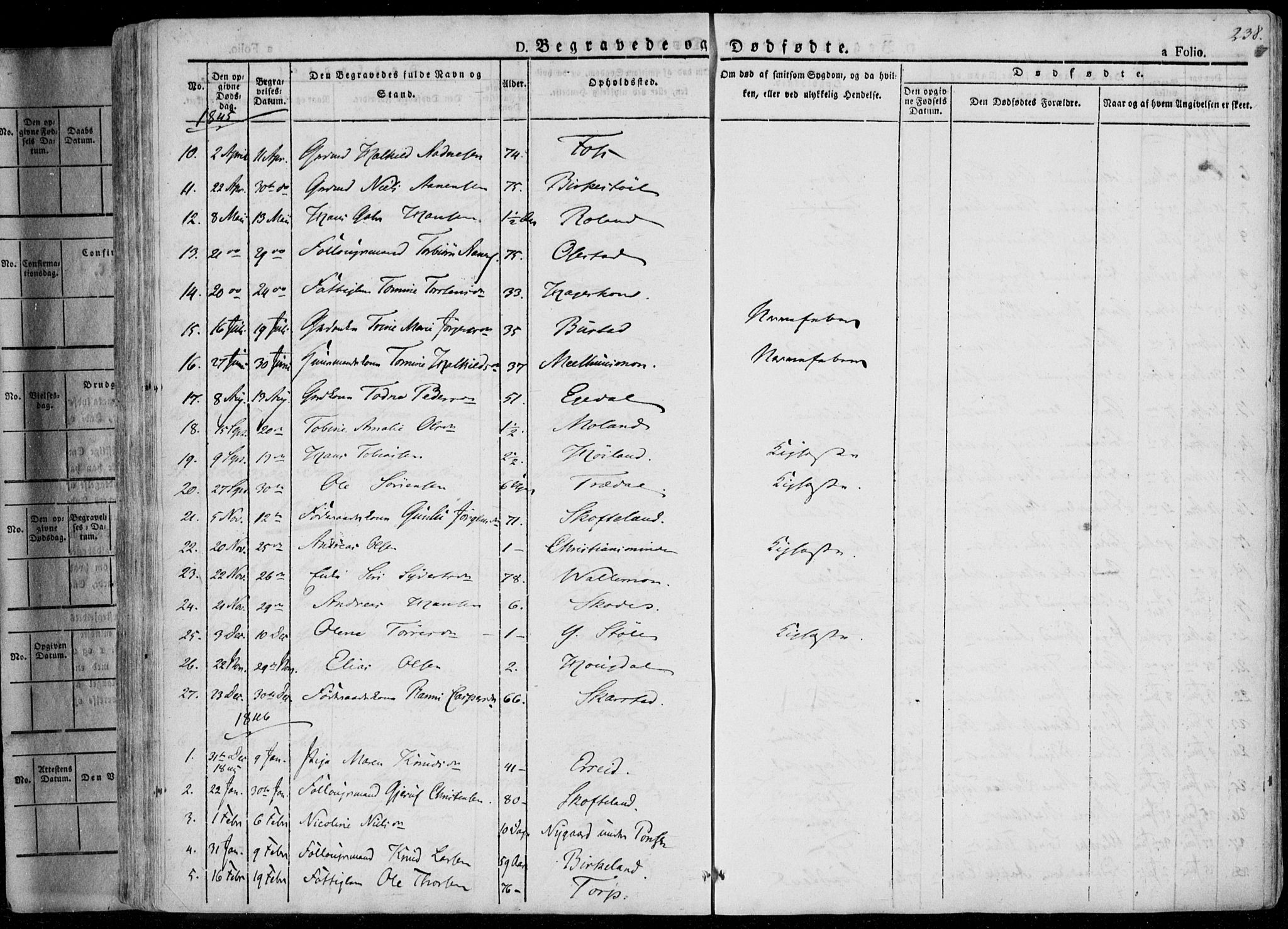 Sør-Audnedal sokneprestkontor, SAK/1111-0039/F/Fa/Fab/L0006: Parish register (official) no. A 6, 1829-1855, p. 238