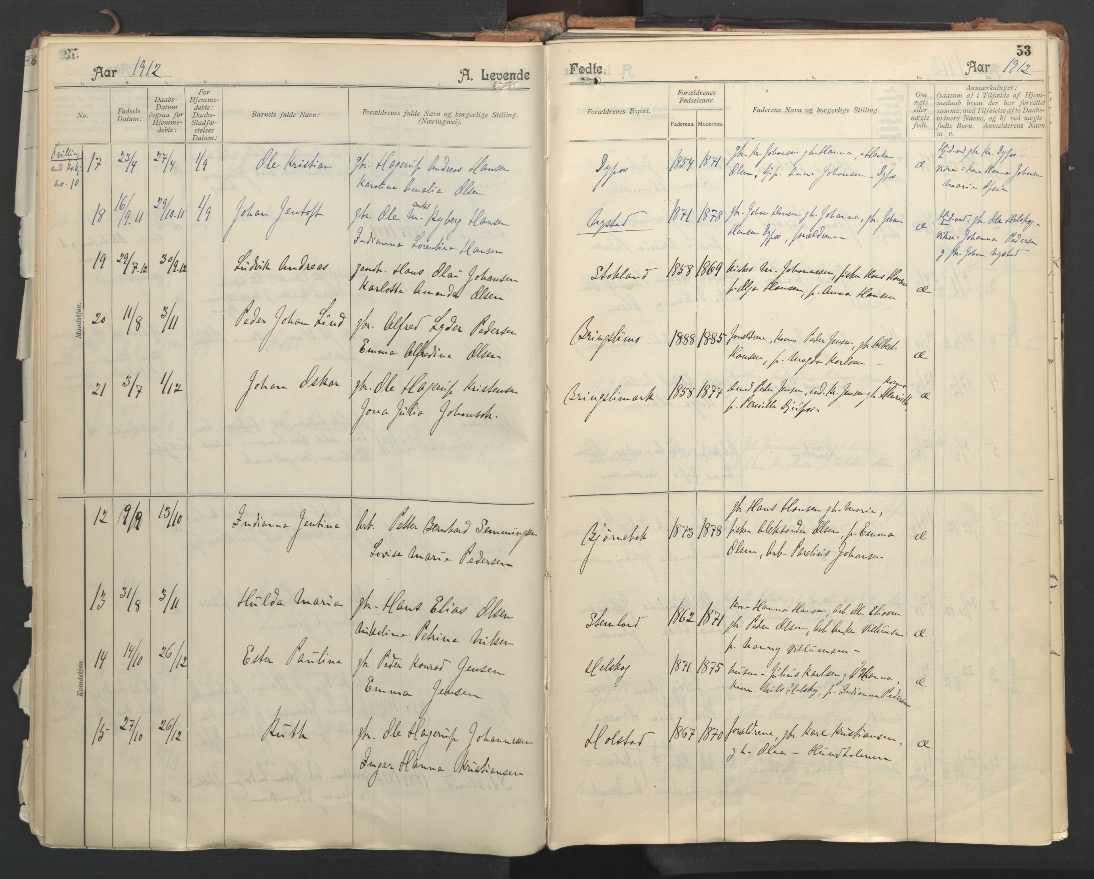 Ministerialprotokoller, klokkerbøker og fødselsregistre - Nordland, AV/SAT-A-1459/851/L0724: Parish register (official) no. 851A01, 1901-1922, p. 53