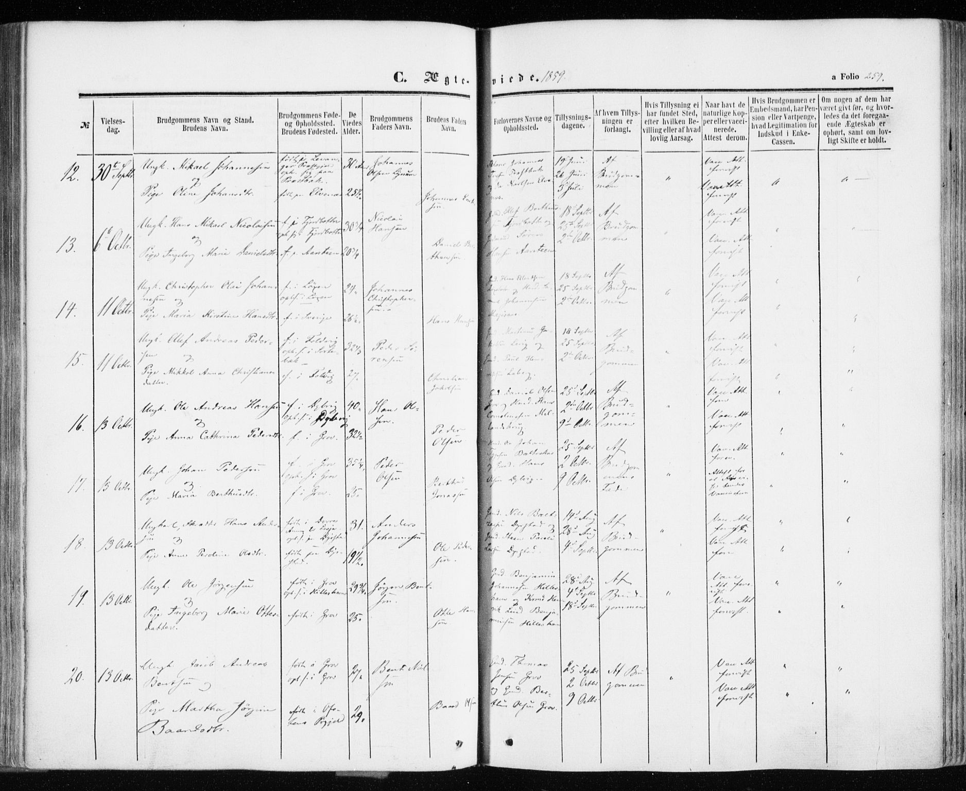 Ibestad sokneprestembete, SATØ/S-0077/H/Ha/Haa/L0009kirke: Parish register (official) no. 9, 1859-1868, p. 259