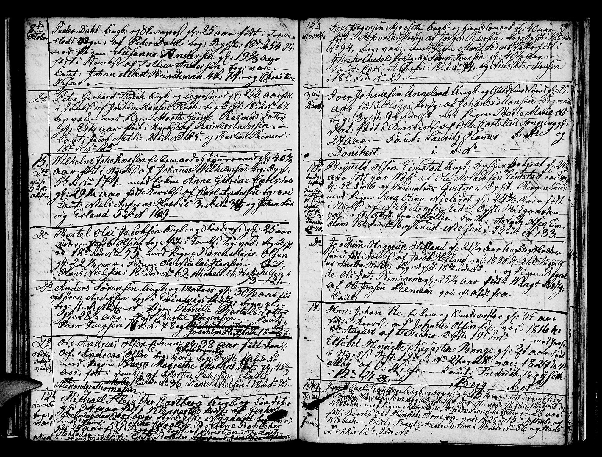 Domkirken sokneprestembete, SAB/A-74801/H/Hab/L0004: Parish register (copy) no. A 4, 1820-1854, p. 59