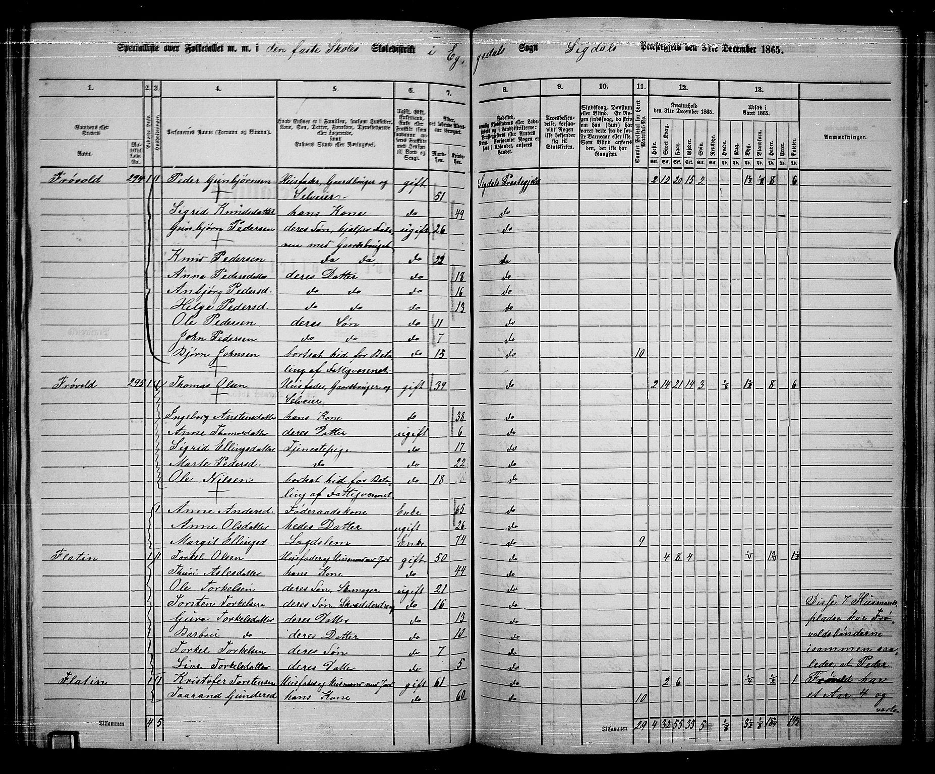 RA, 1865 census for Sigdal, 1865, p. 159