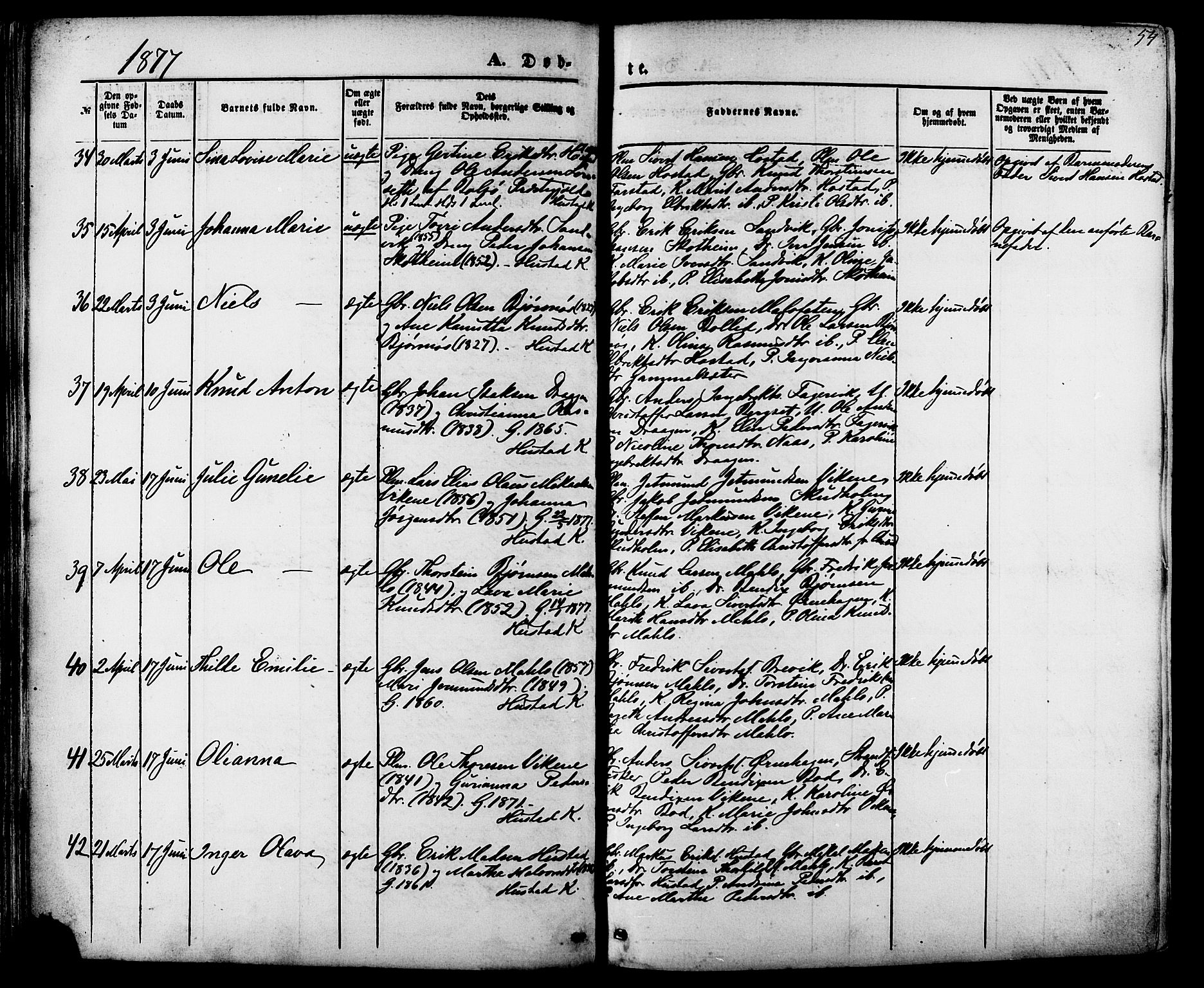 Ministerialprotokoller, klokkerbøker og fødselsregistre - Møre og Romsdal, AV/SAT-A-1454/566/L0768: Parish register (official) no. 566A07, 1869-1881, p. 54