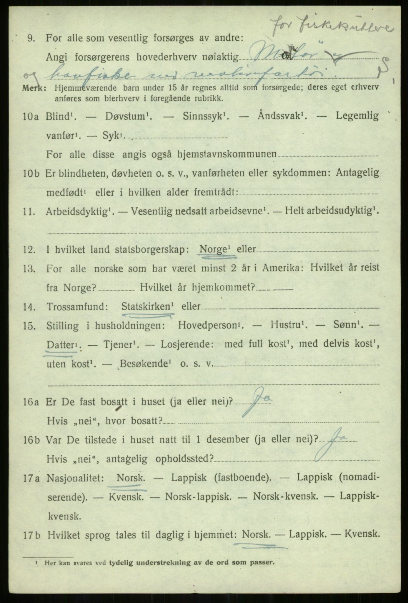 SATØ, 1920 census for Hillesøy, 1920, p. 2902