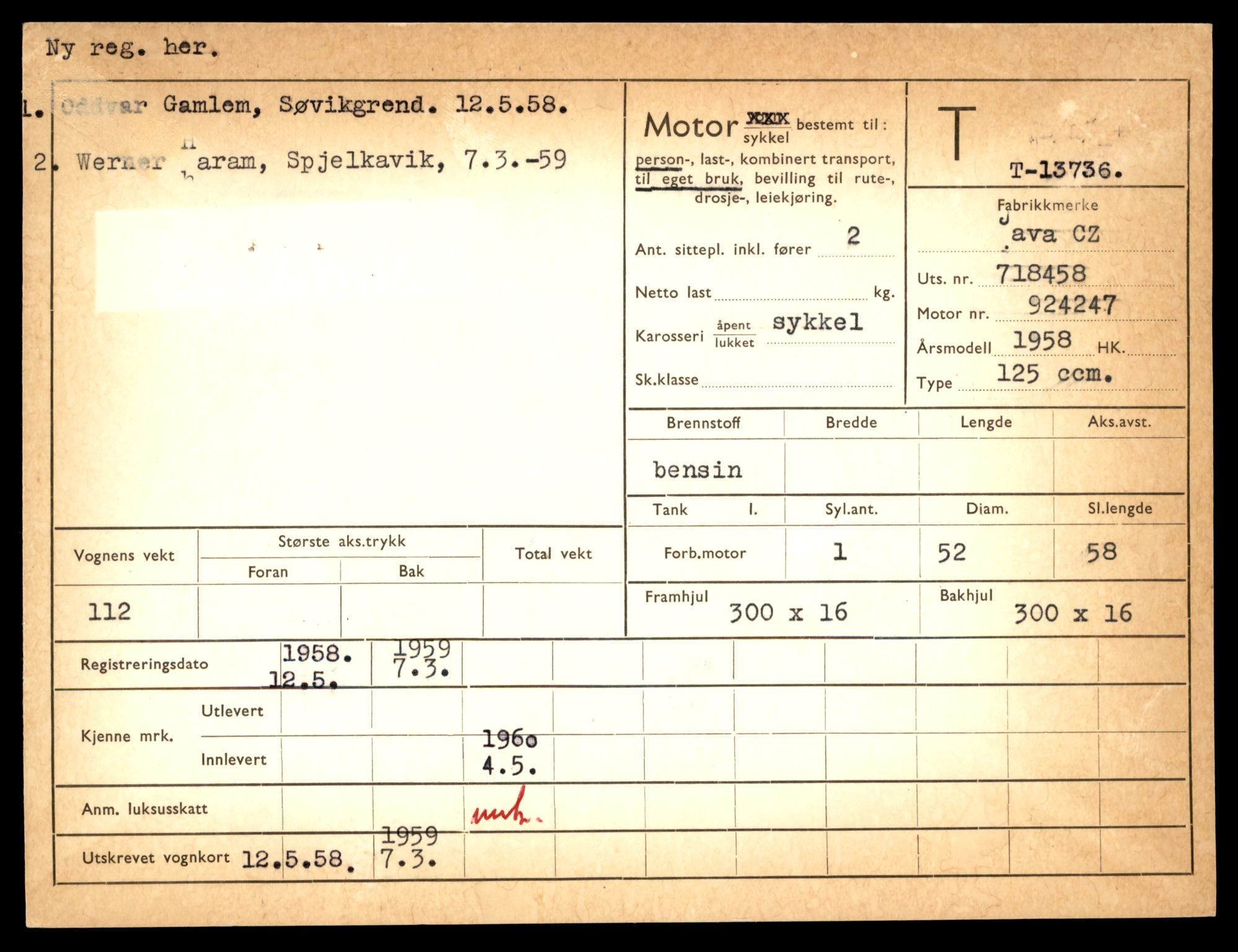 Møre og Romsdal vegkontor - Ålesund trafikkstasjon, AV/SAT-A-4099/F/Fe/L0041: Registreringskort for kjøretøy T 13710 - T 13905, 1927-1998, p. 465