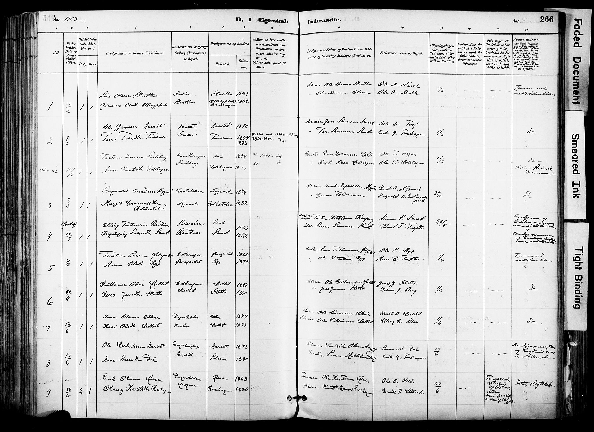Hol kirkebøker, SAKO/A-227/F/Fa/L0003: Parish register (official) no. I 3, 1887-1918, p. 266