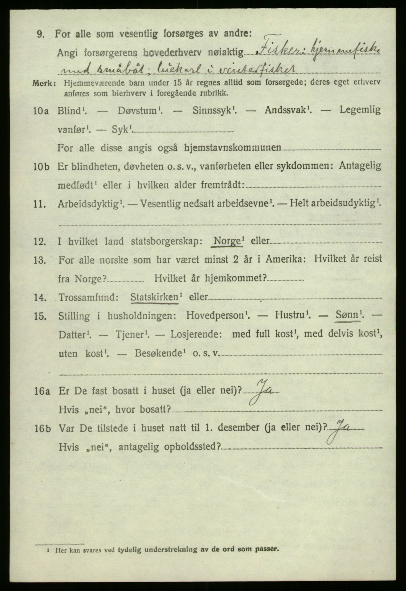 SAB, 1920 census for Kinn, 1920, p. 5588