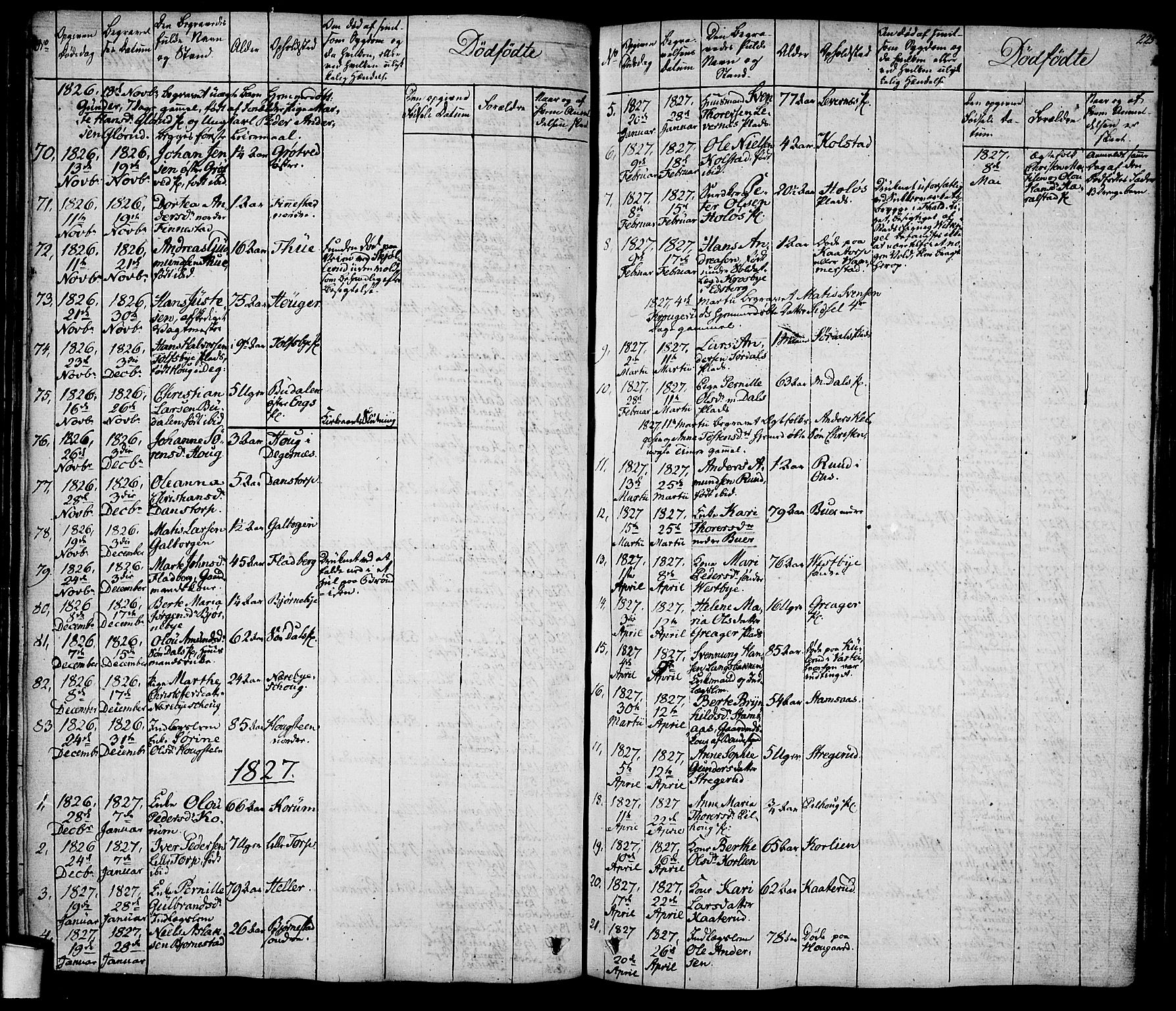 Rakkestad prestekontor Kirkebøker, SAO/A-2008/F/Fa/L0007: Parish register (official) no. I 7, 1825-1841, p. 225