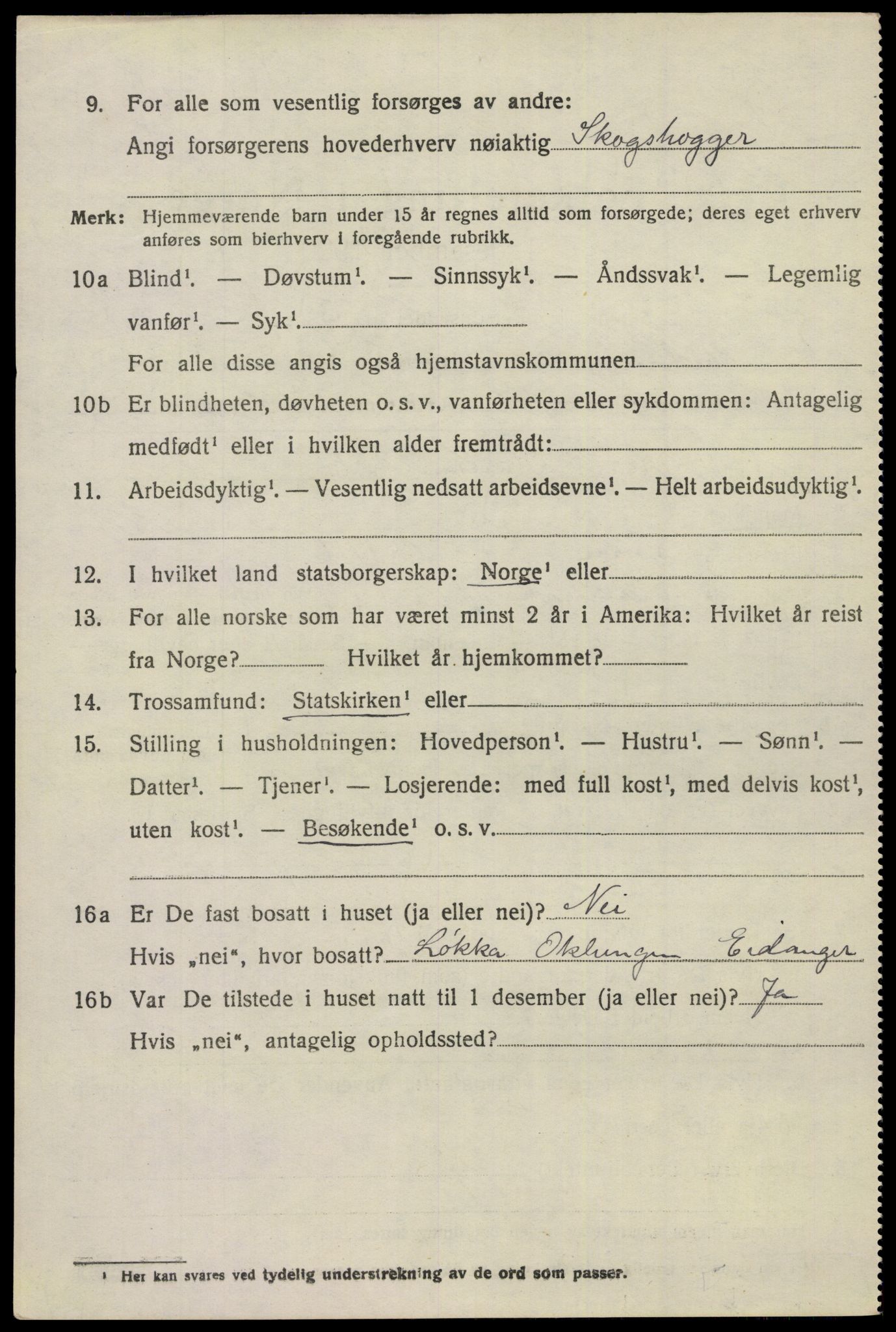 SAKO, 1920 census for Eidanger, 1920, p. 3891