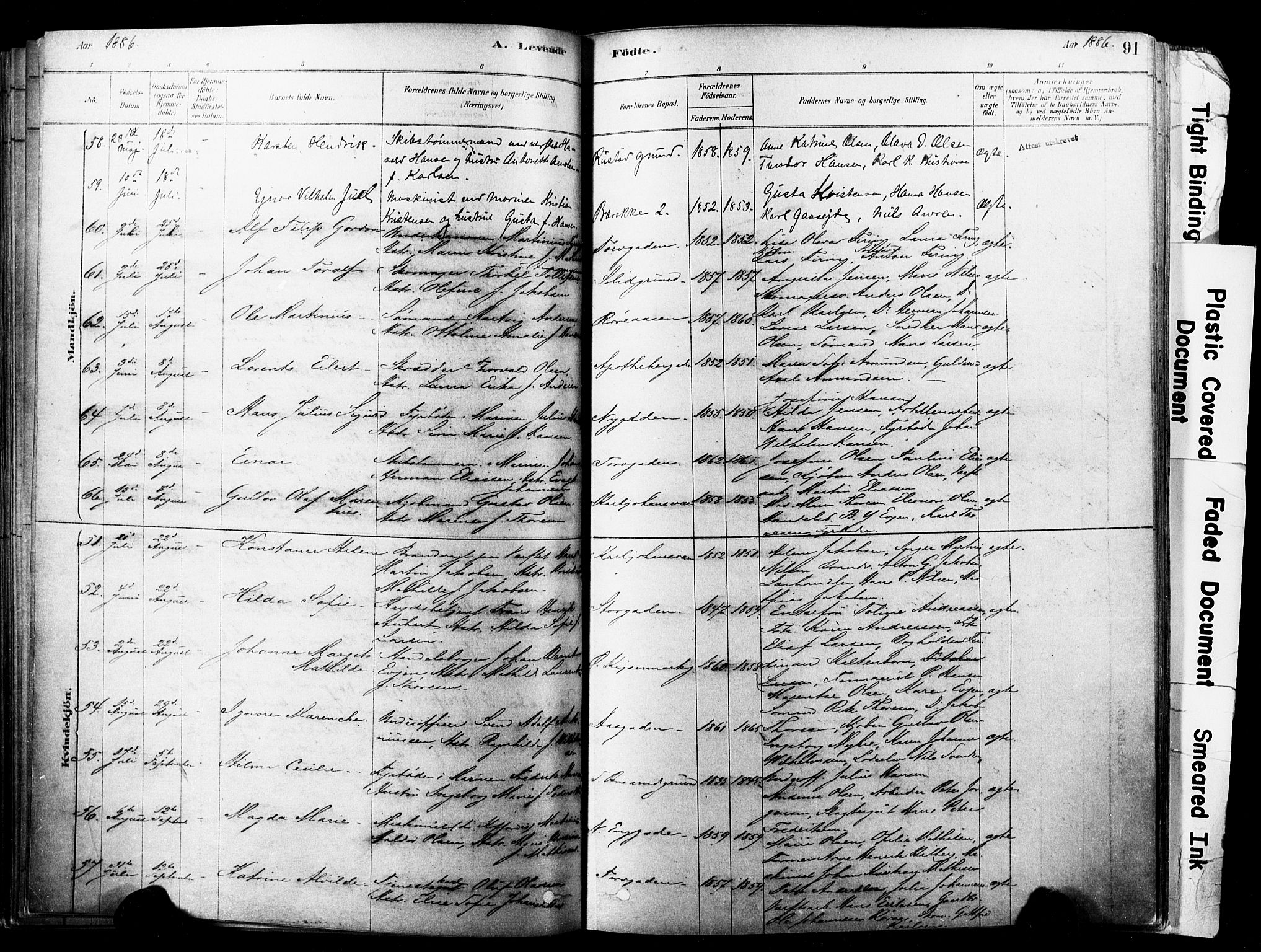 Horten kirkebøker, AV/SAKO-A-348/F/Fa/L0003: Parish register (official) no. 3, 1878-1887, p. 91