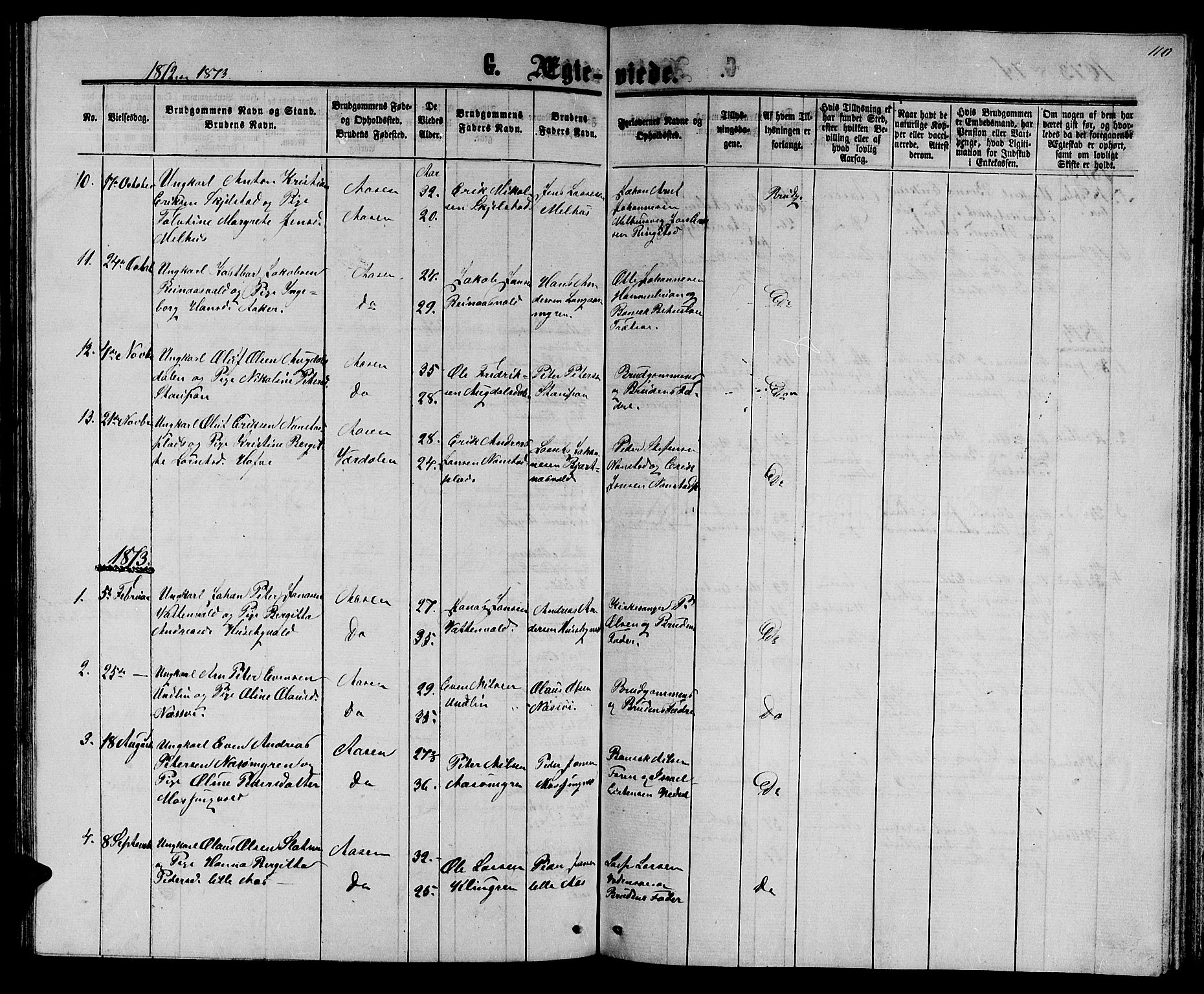 Ministerialprotokoller, klokkerbøker og fødselsregistre - Nord-Trøndelag, SAT/A-1458/714/L0133: Parish register (copy) no. 714C02, 1865-1877, p. 110