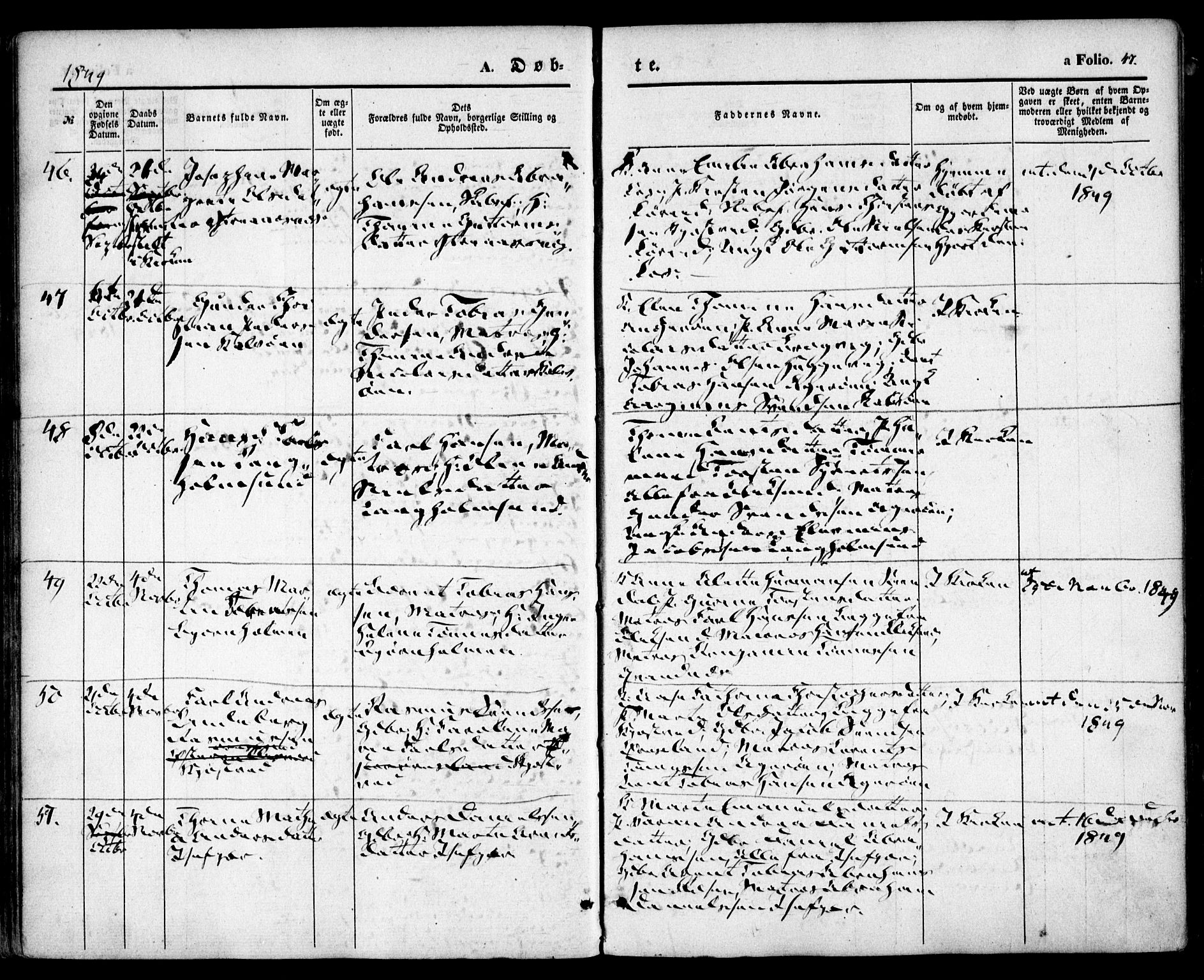 Høvåg sokneprestkontor, SAK/1111-0025/F/Fa/L0003: Parish register (official) no. A 3, 1843-1858, p. 47