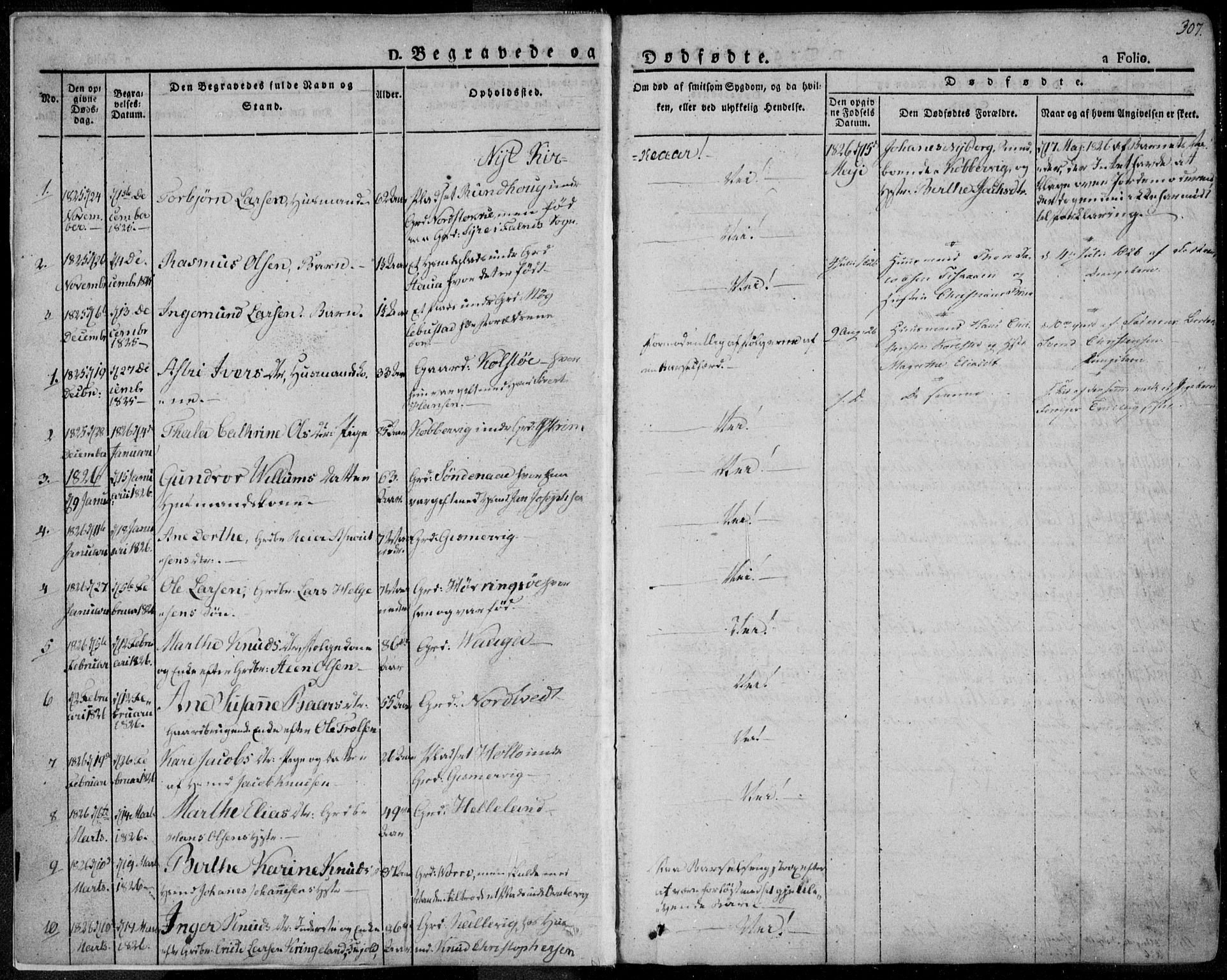 Avaldsnes sokneprestkontor, SAST/A -101851/H/Ha/Haa/L0005: Parish register (official) no. A 5.2, 1825-1841, p. 307