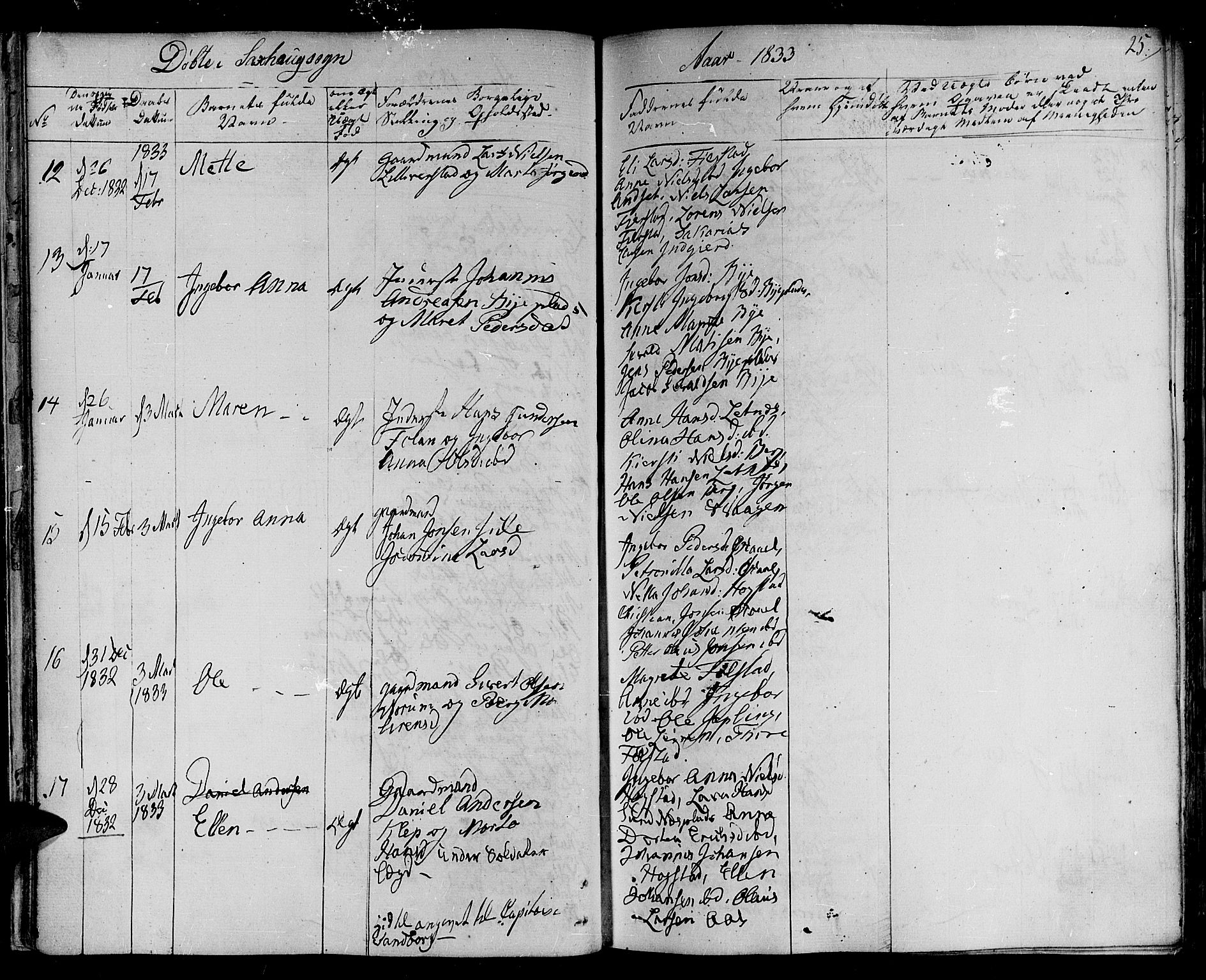 Ministerialprotokoller, klokkerbøker og fødselsregistre - Nord-Trøndelag, SAT/A-1458/730/L0277: Parish register (official) no. 730A06 /1, 1830-1839, p. 25
