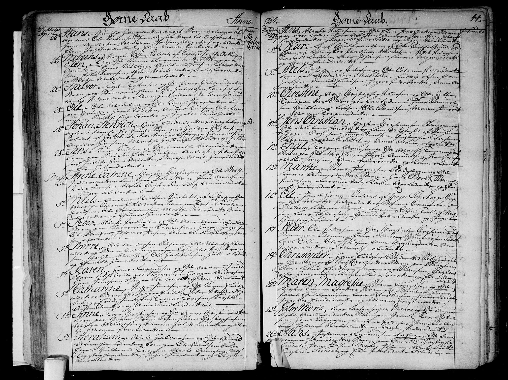 Aker prestekontor kirkebøker, SAO/A-10861/F/L0008: Parish register (official) no. 8, 1749-1765, p. 44