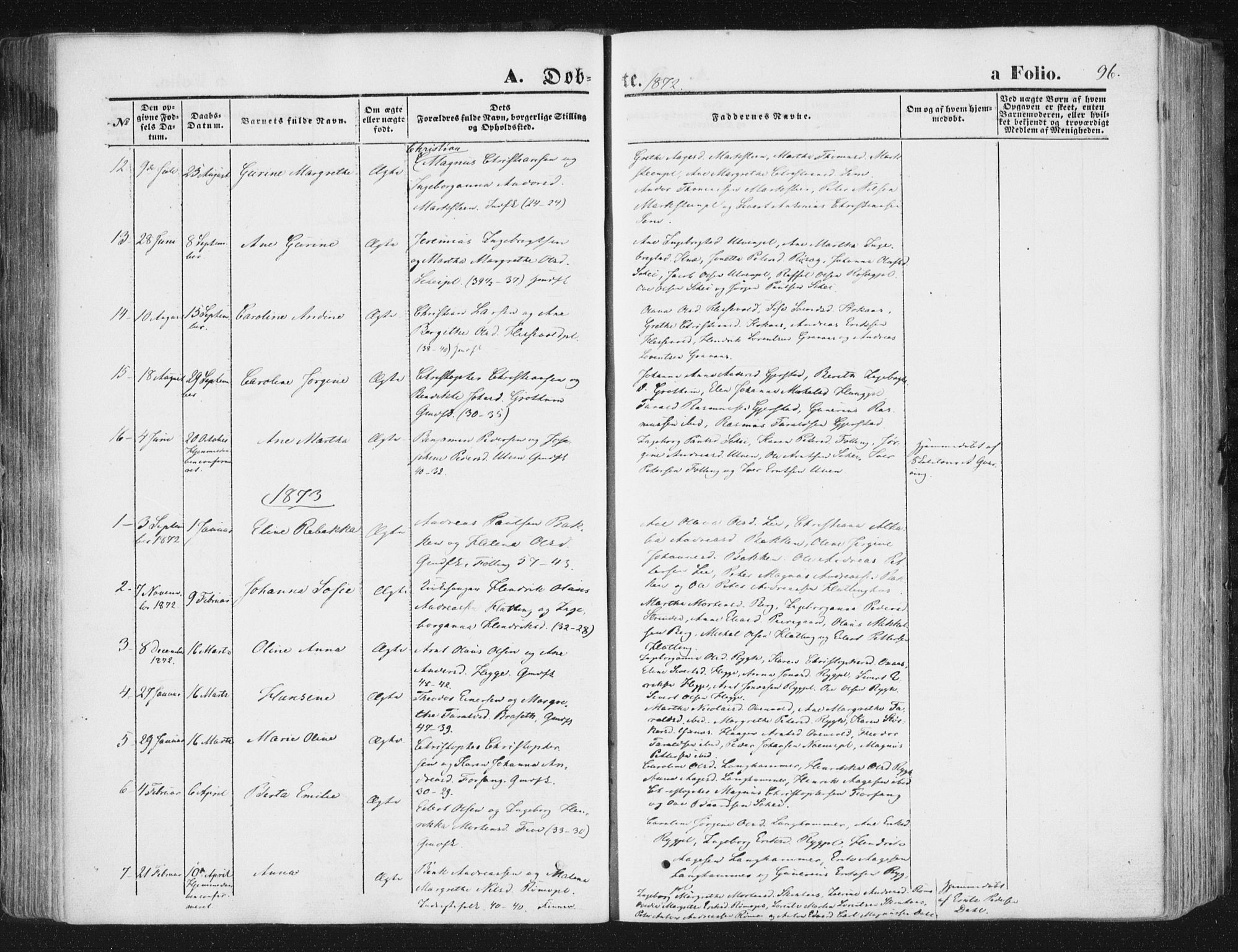 Ministerialprotokoller, klokkerbøker og fødselsregistre - Nord-Trøndelag, SAT/A-1458/746/L0447: Parish register (official) no. 746A06, 1860-1877, p. 96