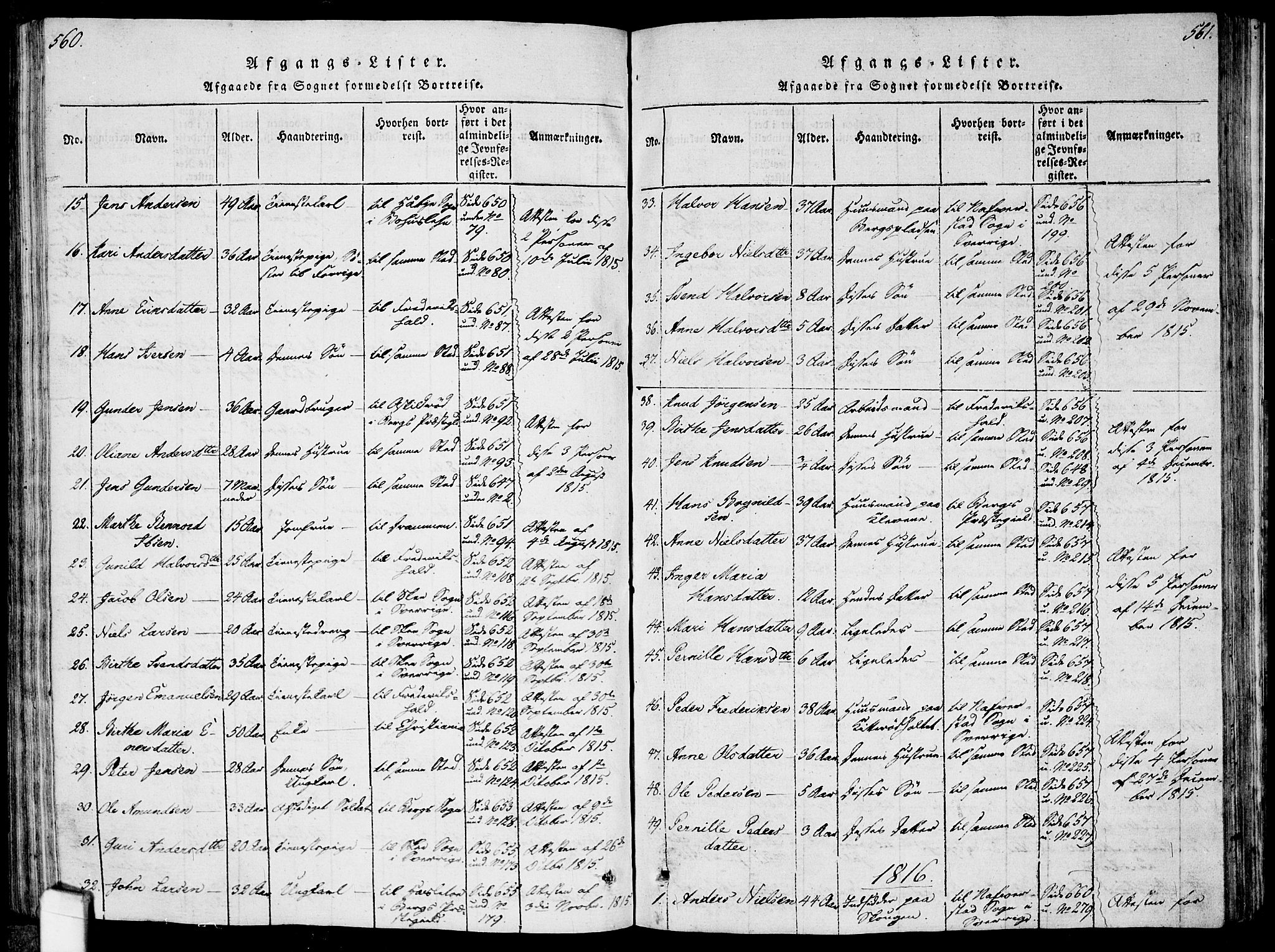 Idd prestekontor Kirkebøker, SAO/A-10911/F/Fc/L0002: Parish register (official) no. III 2, 1815-1831, p. 560-561