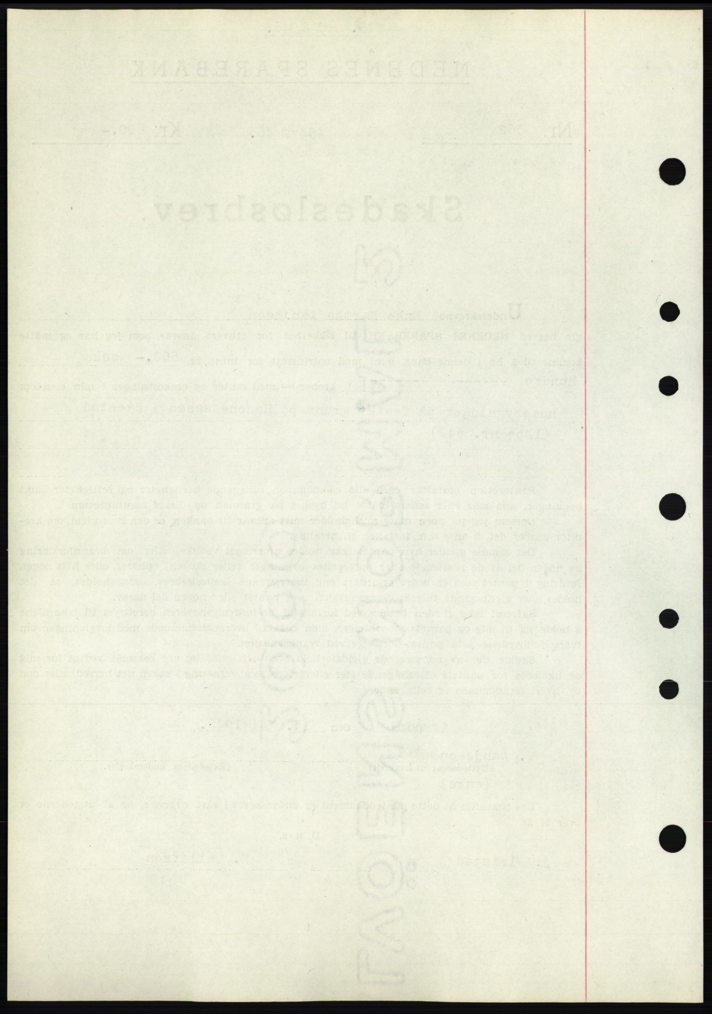 Nedenes sorenskriveri, SAK/1221-0006/G/Gb/Gbb/L0003: Mortgage book no. B3b, 1946-1946, Diary no: : 454/1946