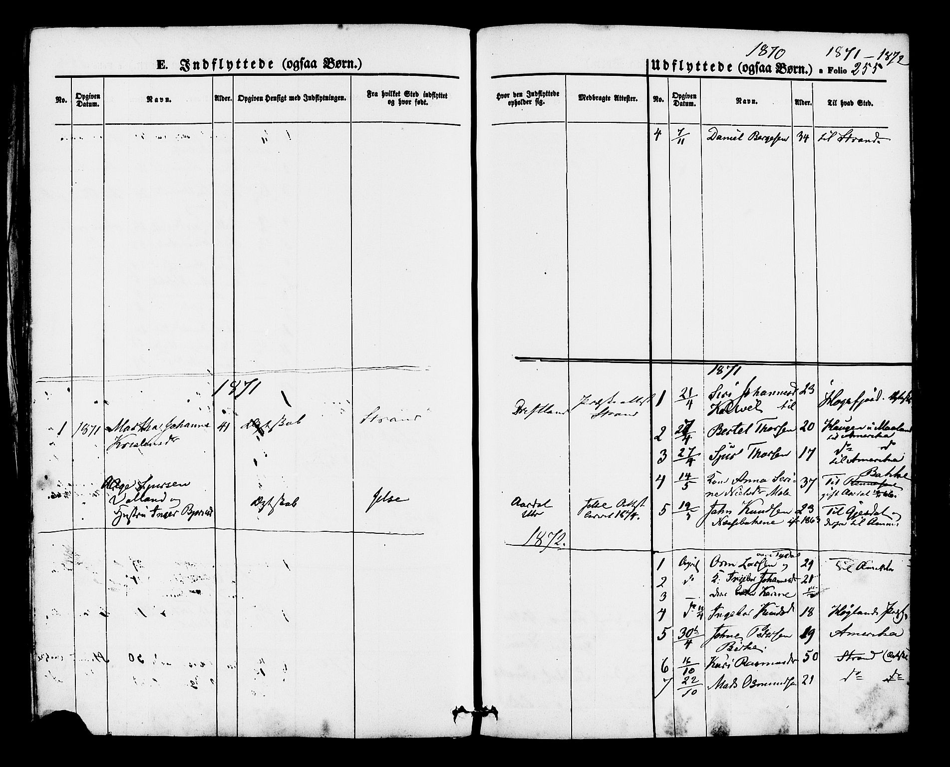 Hjelmeland sokneprestkontor, AV/SAST-A-101843/01/IV/L0012: Parish register (official) no. A 12, 1862-1886, p. 255