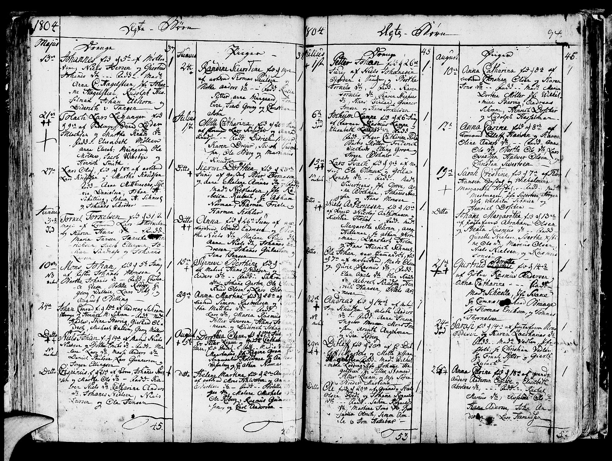 Korskirken sokneprestembete, SAB/A-76101/H/Haa/L0006: Parish register (official) no. A 6, 1790-1820, p. 94