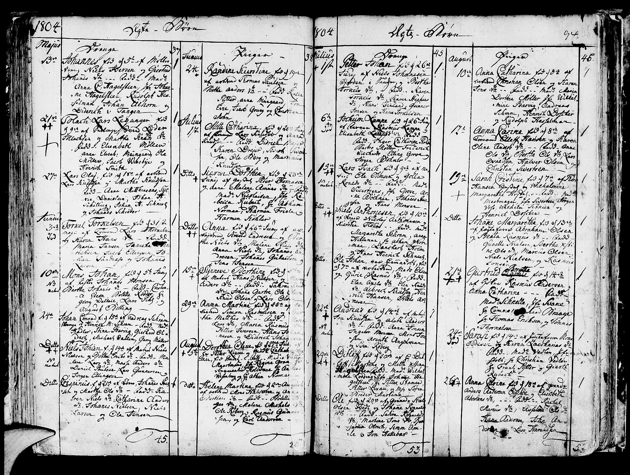 Korskirken sokneprestembete, AV/SAB-A-76101/H/Haa/L0006: Parish register (official) no. A 6, 1790-1820, p. 94