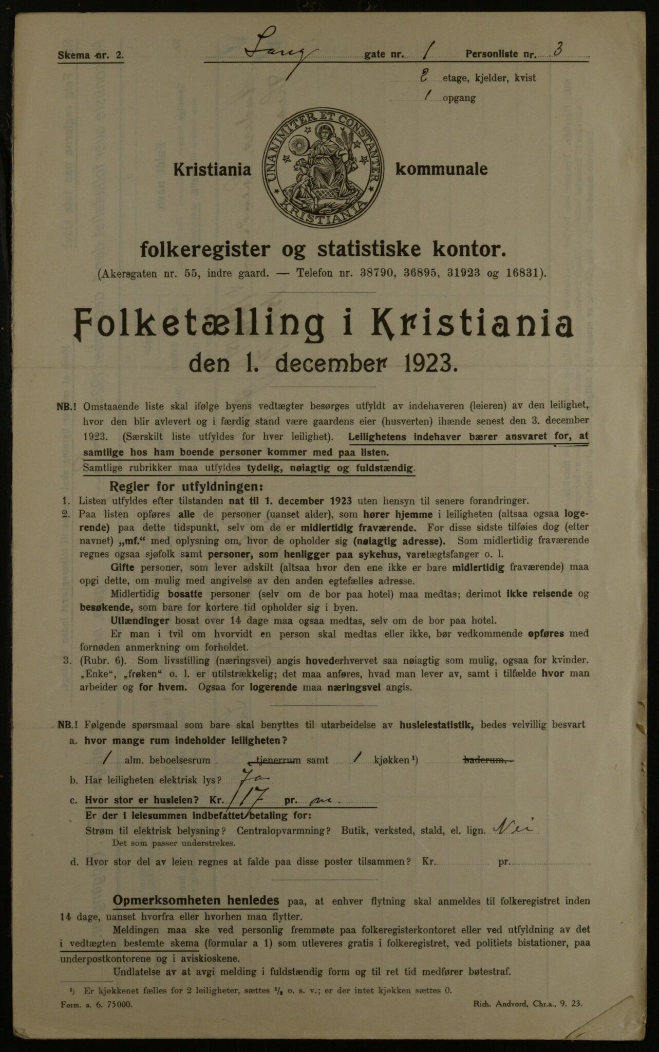 OBA, Municipal Census 1923 for Kristiania, 1923, p. 62535