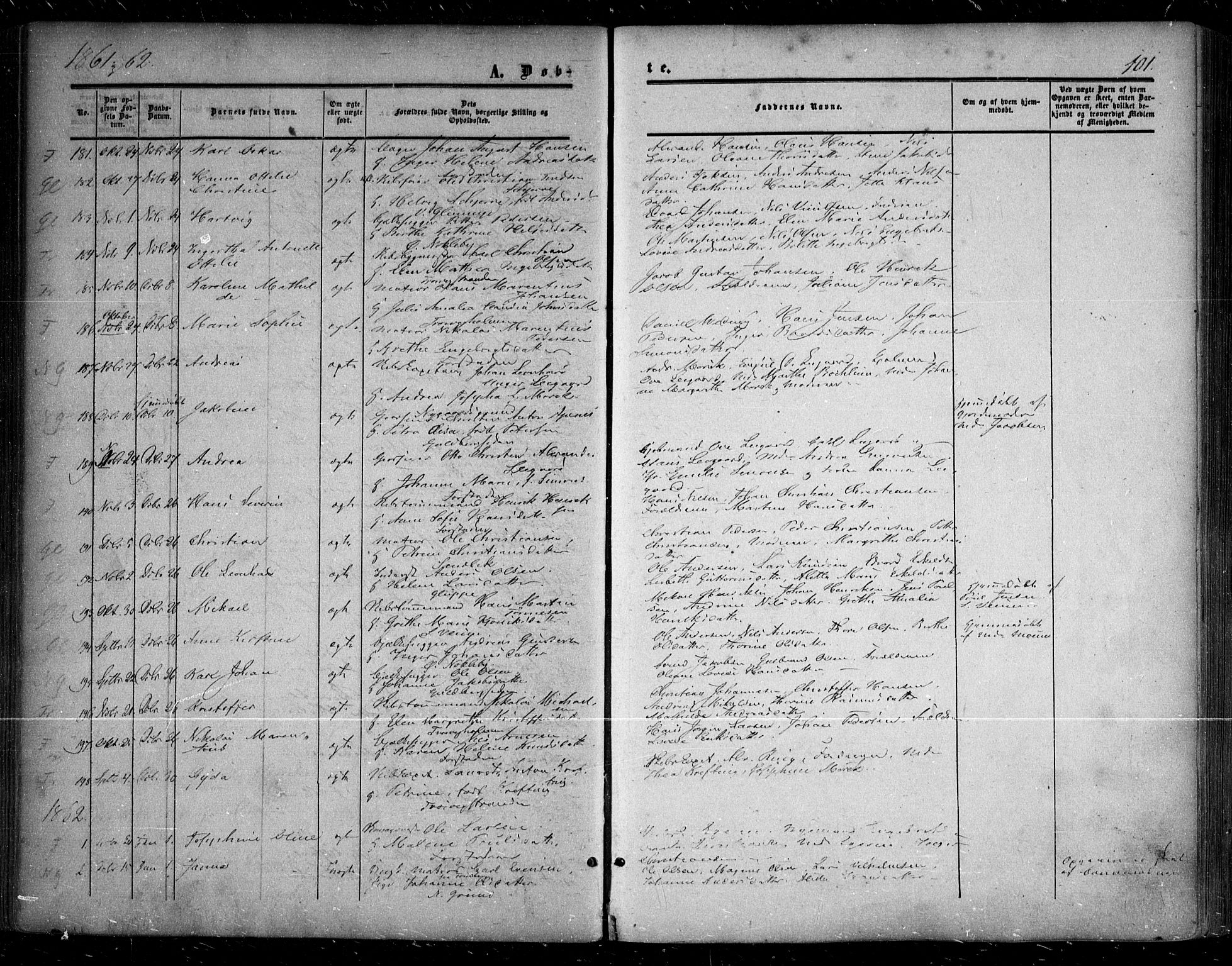 Glemmen prestekontor Kirkebøker, SAO/A-10908/F/Fa/L0007: Parish register (official) no. 7, 1853-1862, p. 101