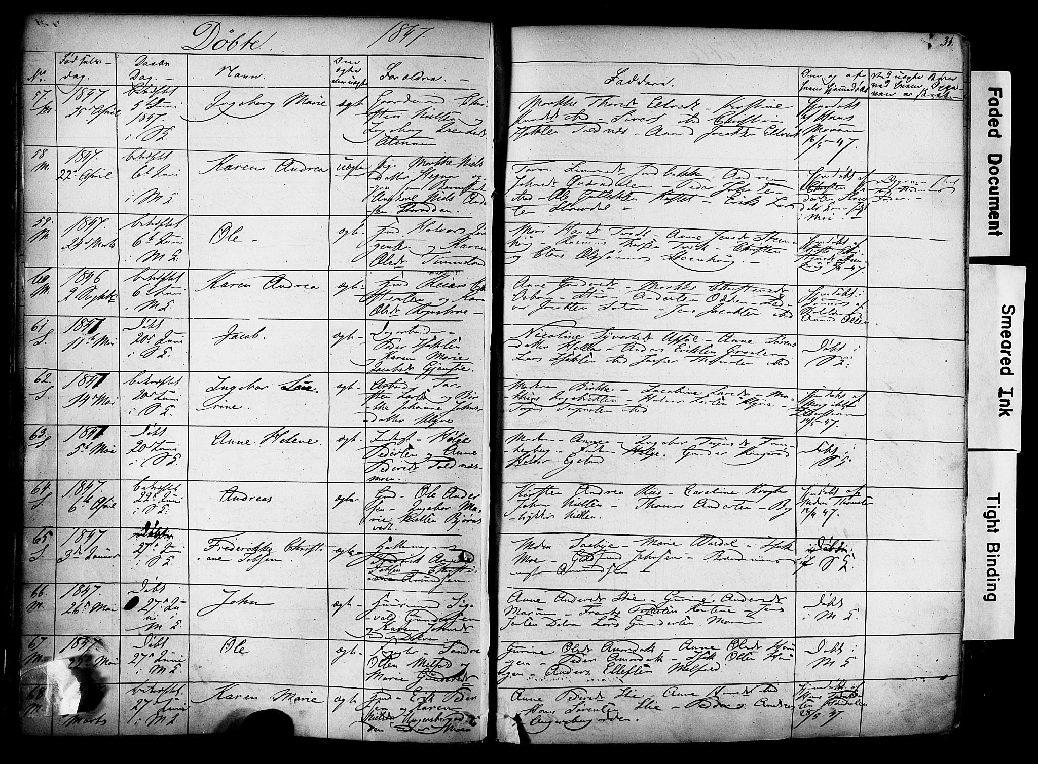 Solum kirkebøker, AV/SAKO-A-306/F/Fa/L0006: Parish register (official) no. I 6, 1844-1855, p. 31