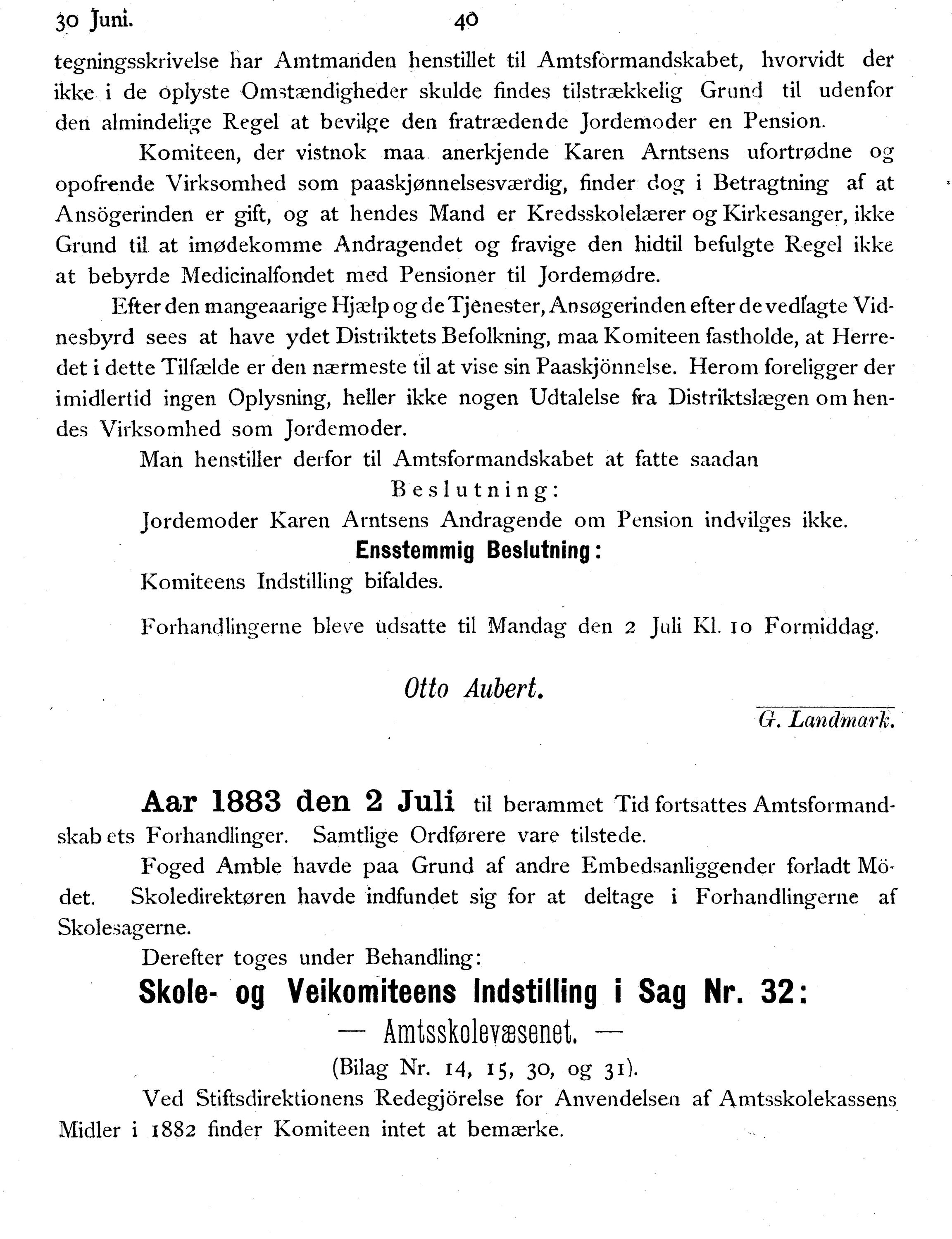 Nordland Fylkeskommune. Fylkestinget, AIN/NFK-17/176/A/Ac/L0014: Fylkestingsforhandlinger 1881-1885, 1881-1885, p. 40