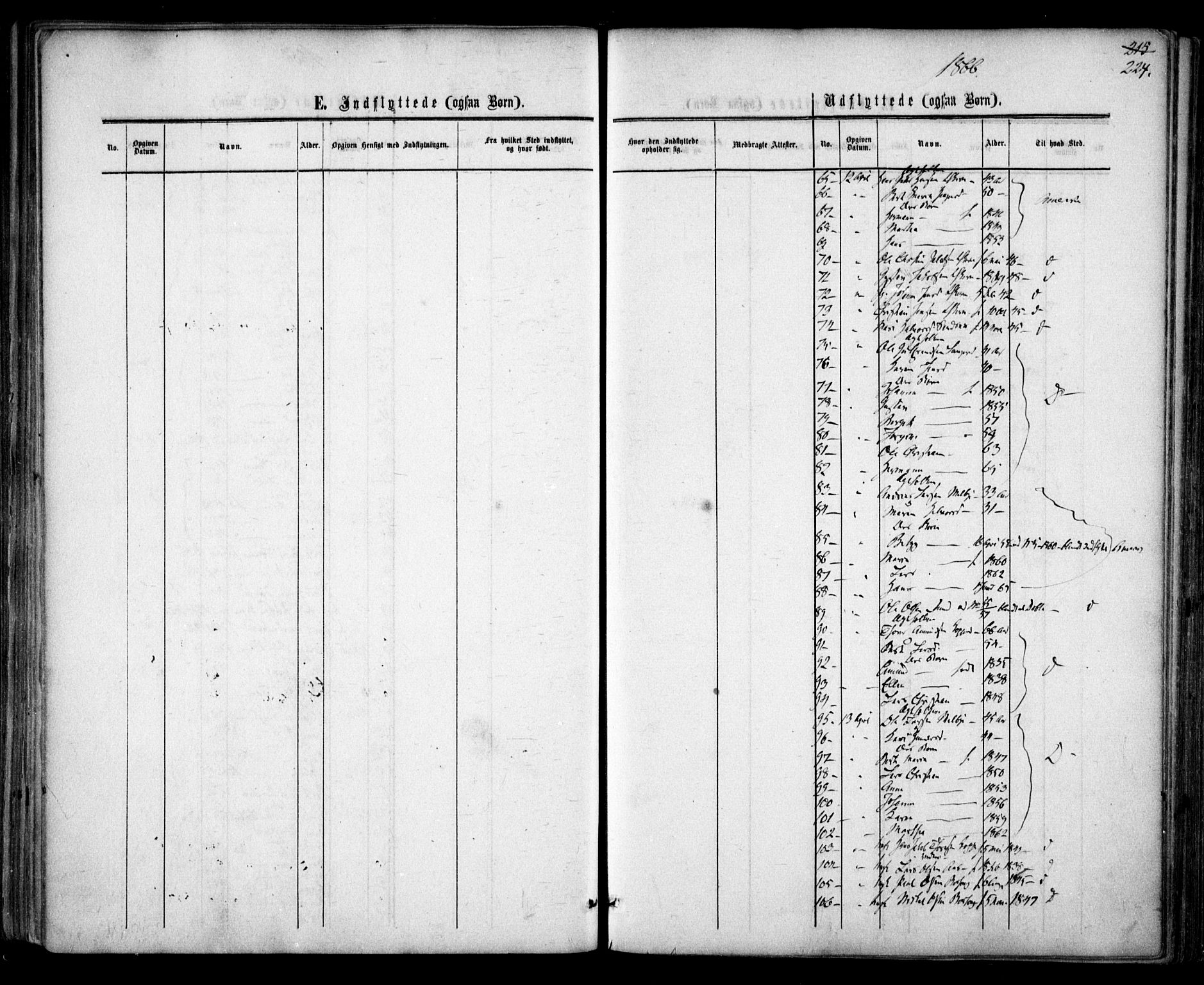 Nannestad prestekontor Kirkebøker, AV/SAO-A-10414a/F/Fa/L0012: Parish register (official) no. I 12, 1860-1872, p. 224