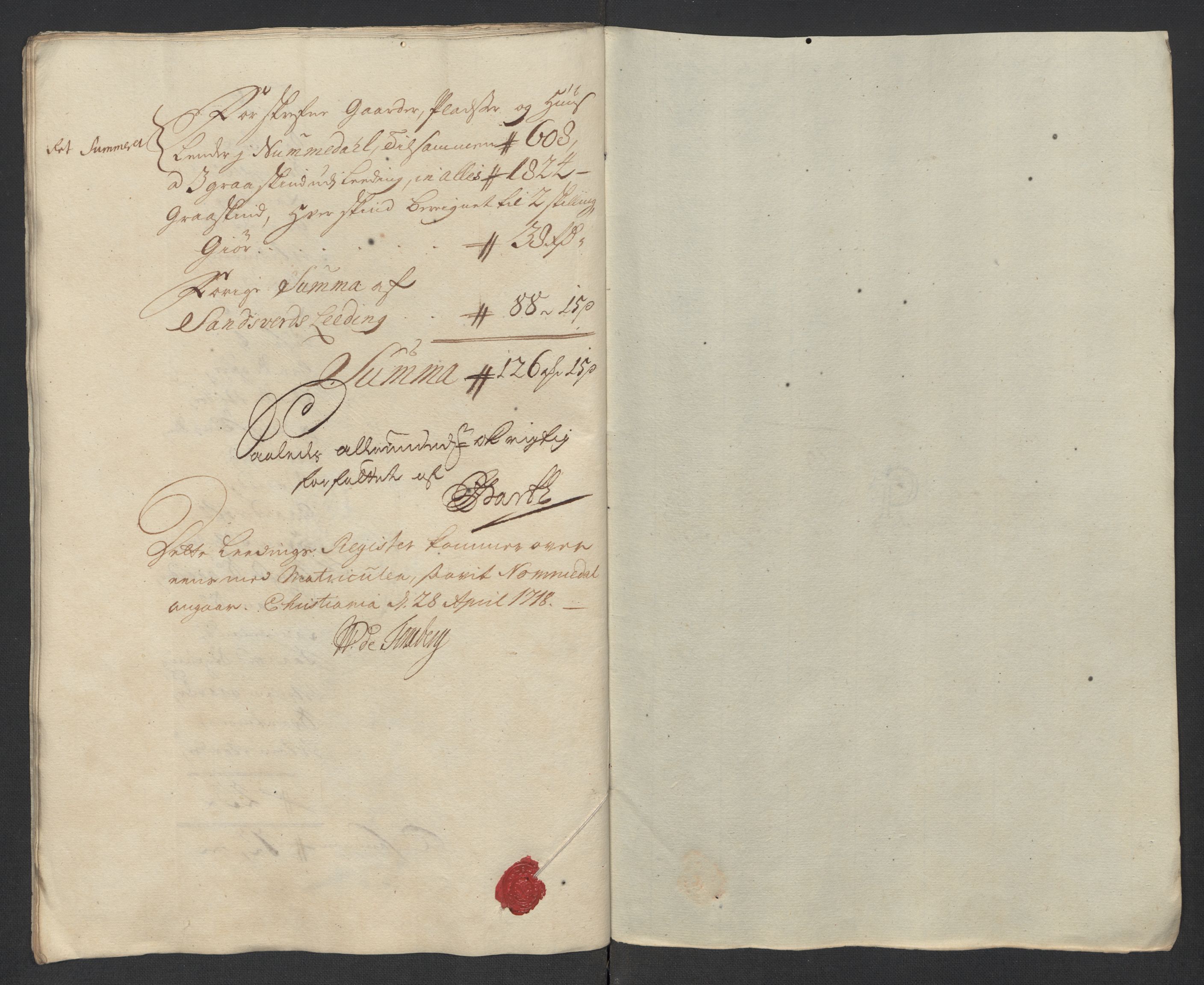 Rentekammeret inntil 1814, Reviderte regnskaper, Fogderegnskap, RA/EA-4092/R24/L1593: Fogderegnskap Numedal og Sandsvær, 1717, p. 262