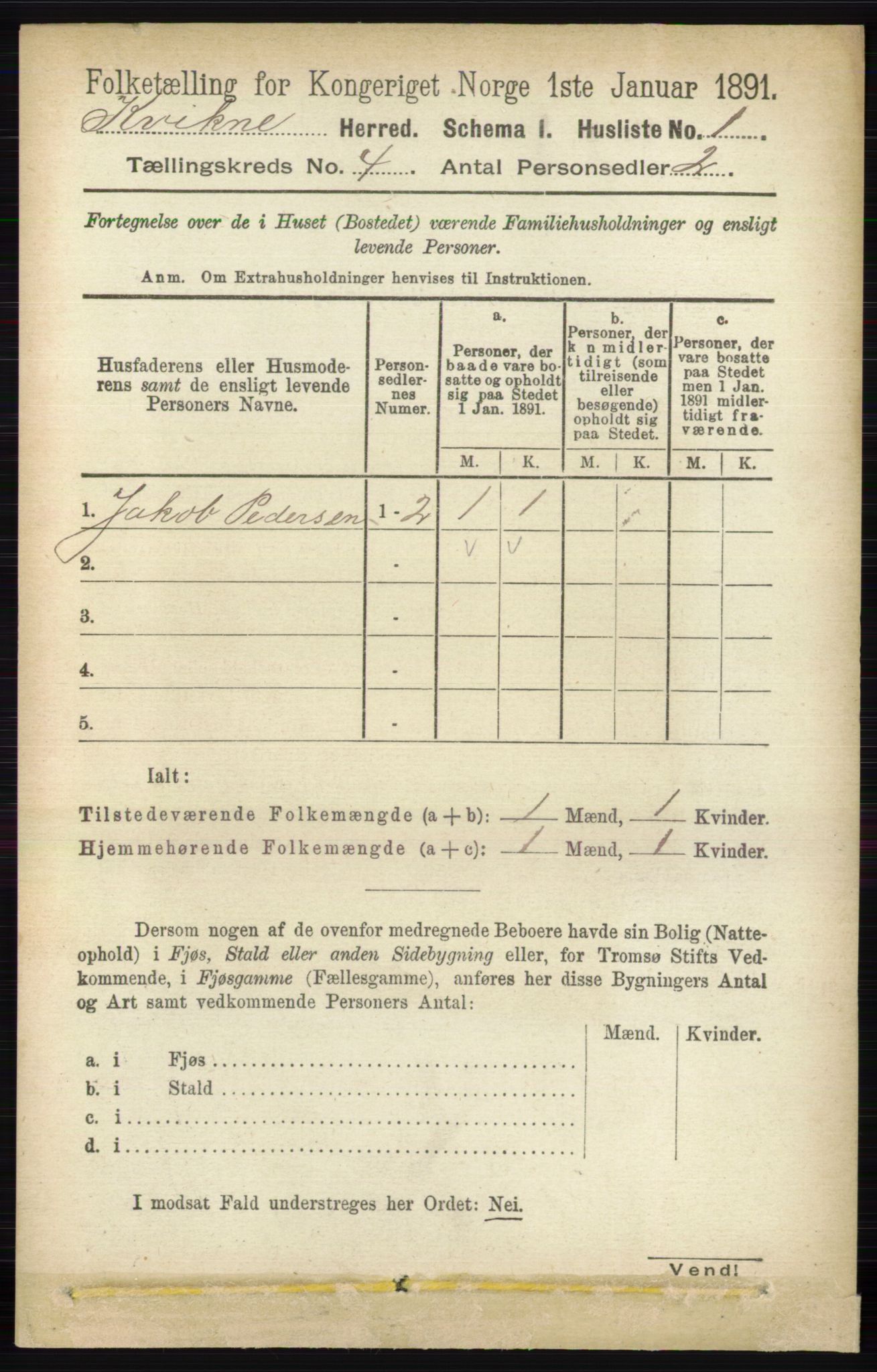 RA, 1891 census for 0440 Kvikne, 1891, p. 914