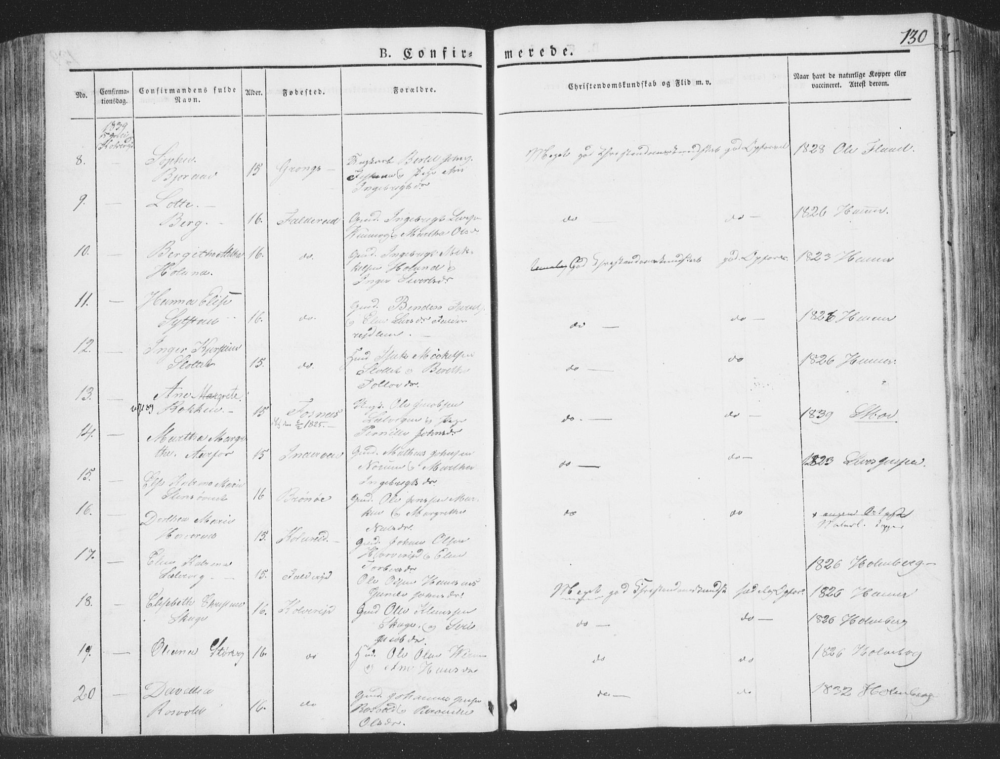 Ministerialprotokoller, klokkerbøker og fødselsregistre - Nord-Trøndelag, AV/SAT-A-1458/780/L0639: Parish register (official) no. 780A04, 1830-1844, p. 130