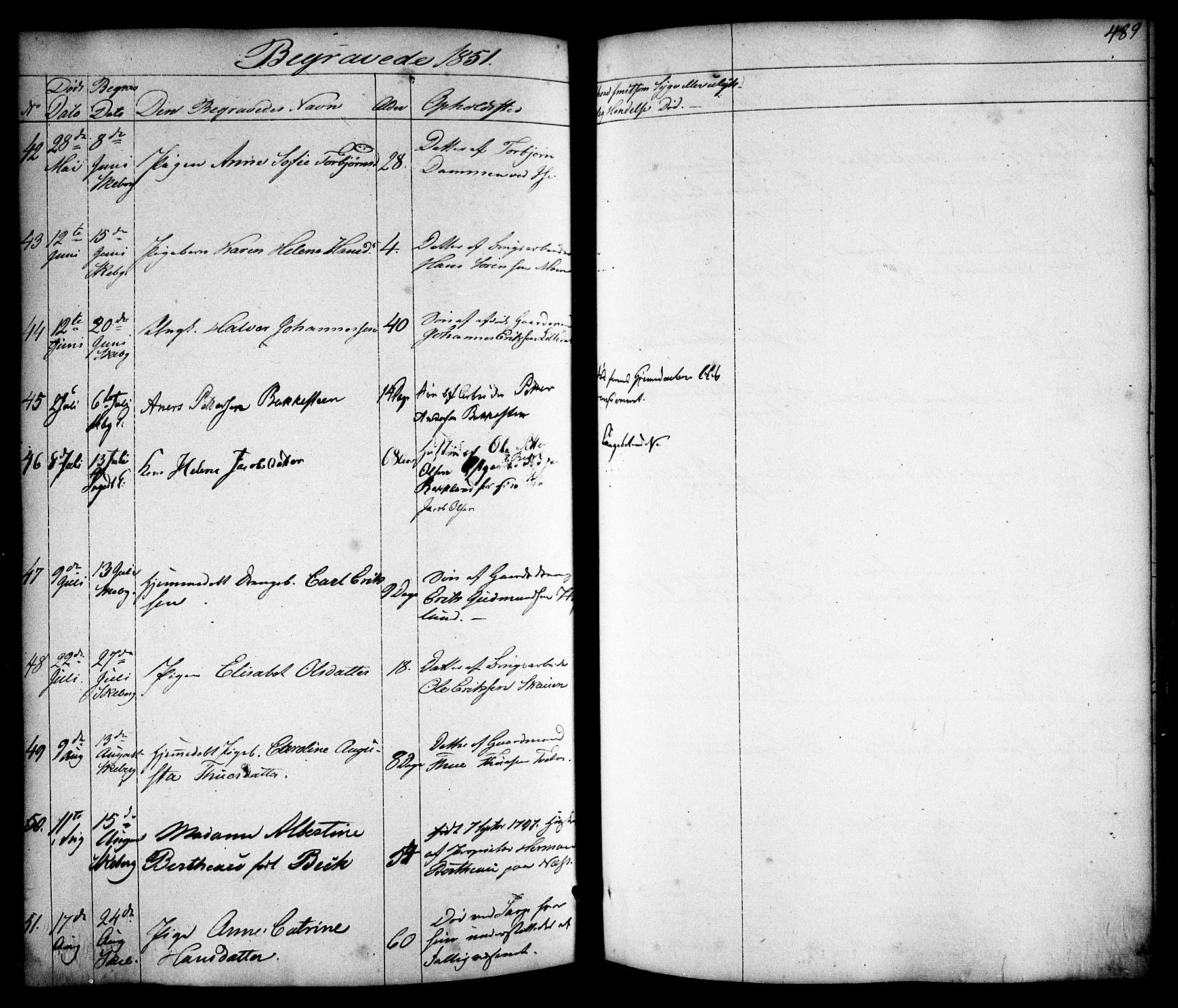 Skjeberg prestekontor Kirkebøker, AV/SAO-A-10923/F/Fa/L0006: Parish register (official) no. I 6, 1846-1858, p. 489