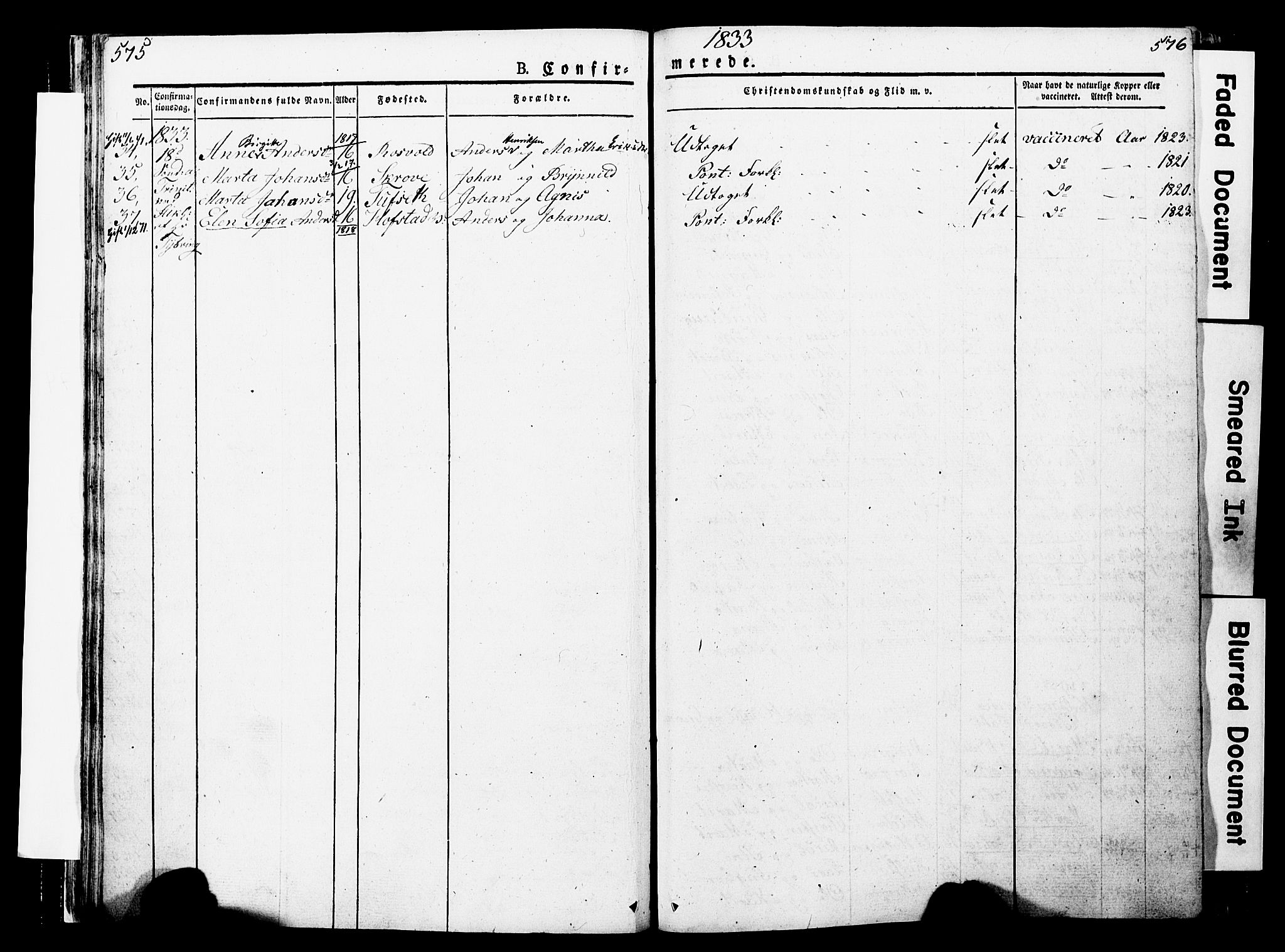 Ministerialprotokoller, klokkerbøker og fødselsregistre - Nord-Trøndelag, AV/SAT-A-1458/723/L0243: Parish register (official) no. 723A12, 1822-1851, p. 575-576