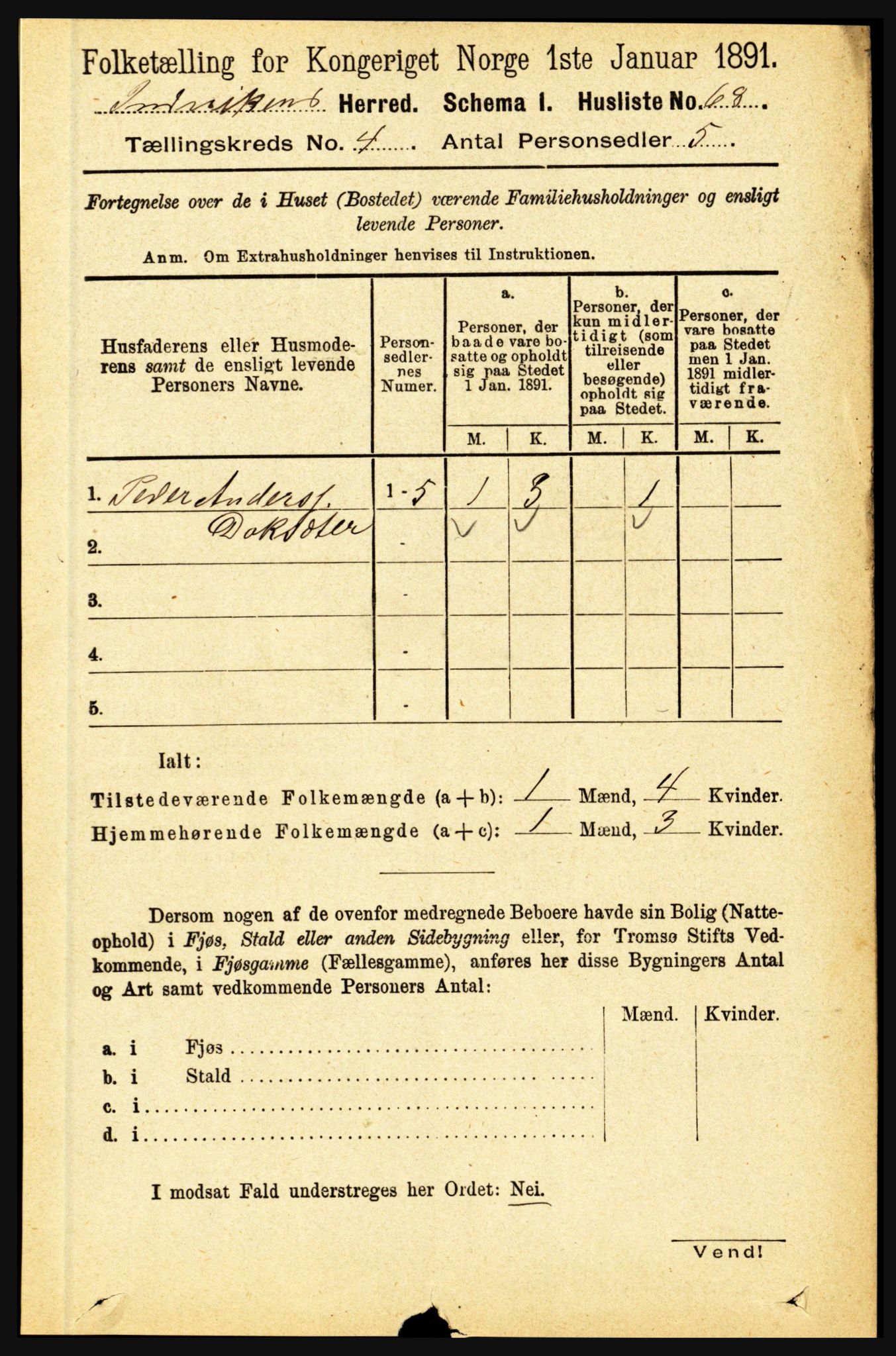 RA, 1891 census for 1447 Innvik, 1891, p. 1451