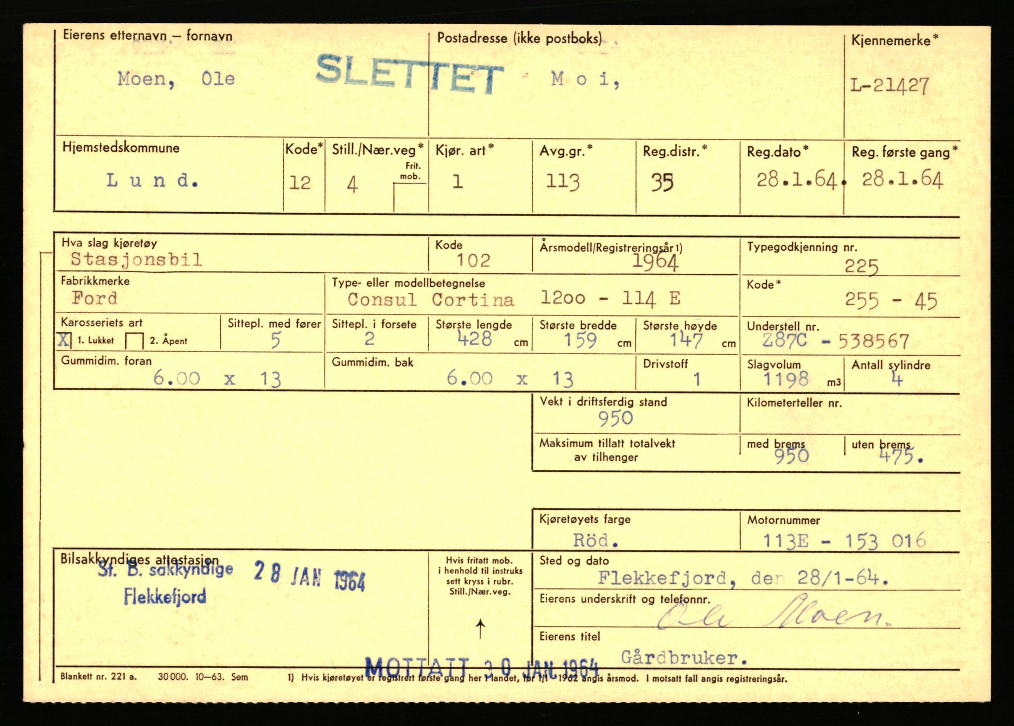 Stavanger trafikkstasjon, AV/SAST-A-101942/0/F/L0037: L-20500 - L-21499, 1930-1971, p. 2191