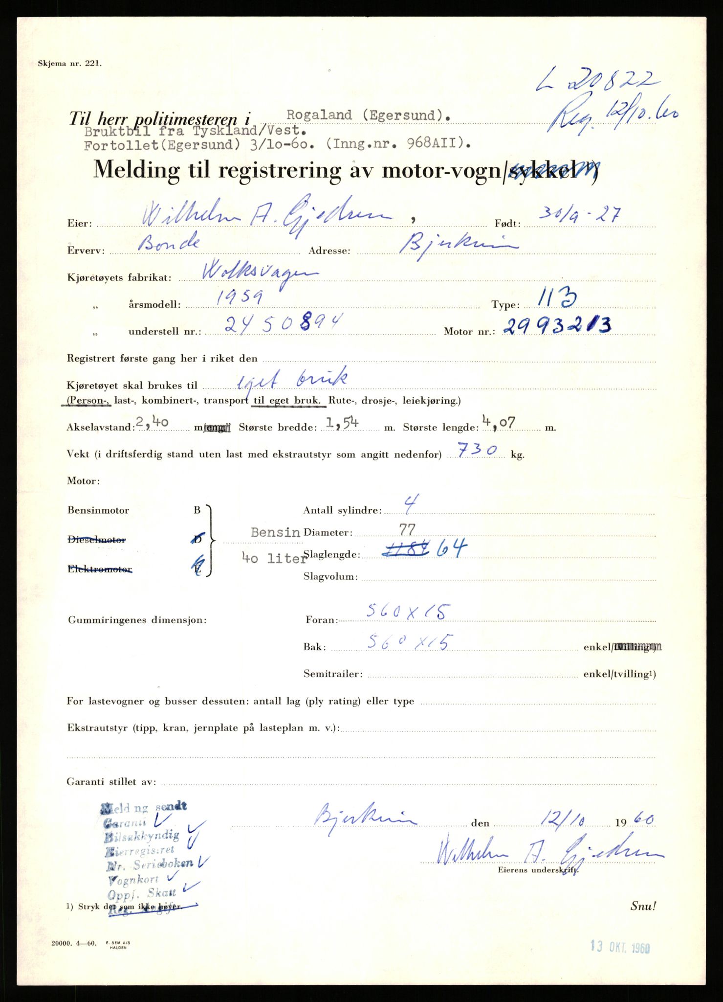 Stavanger trafikkstasjon, AV/SAST-A-101942/0/F/L0037: L-20500 - L-21499, 1930-1971, p. 1133