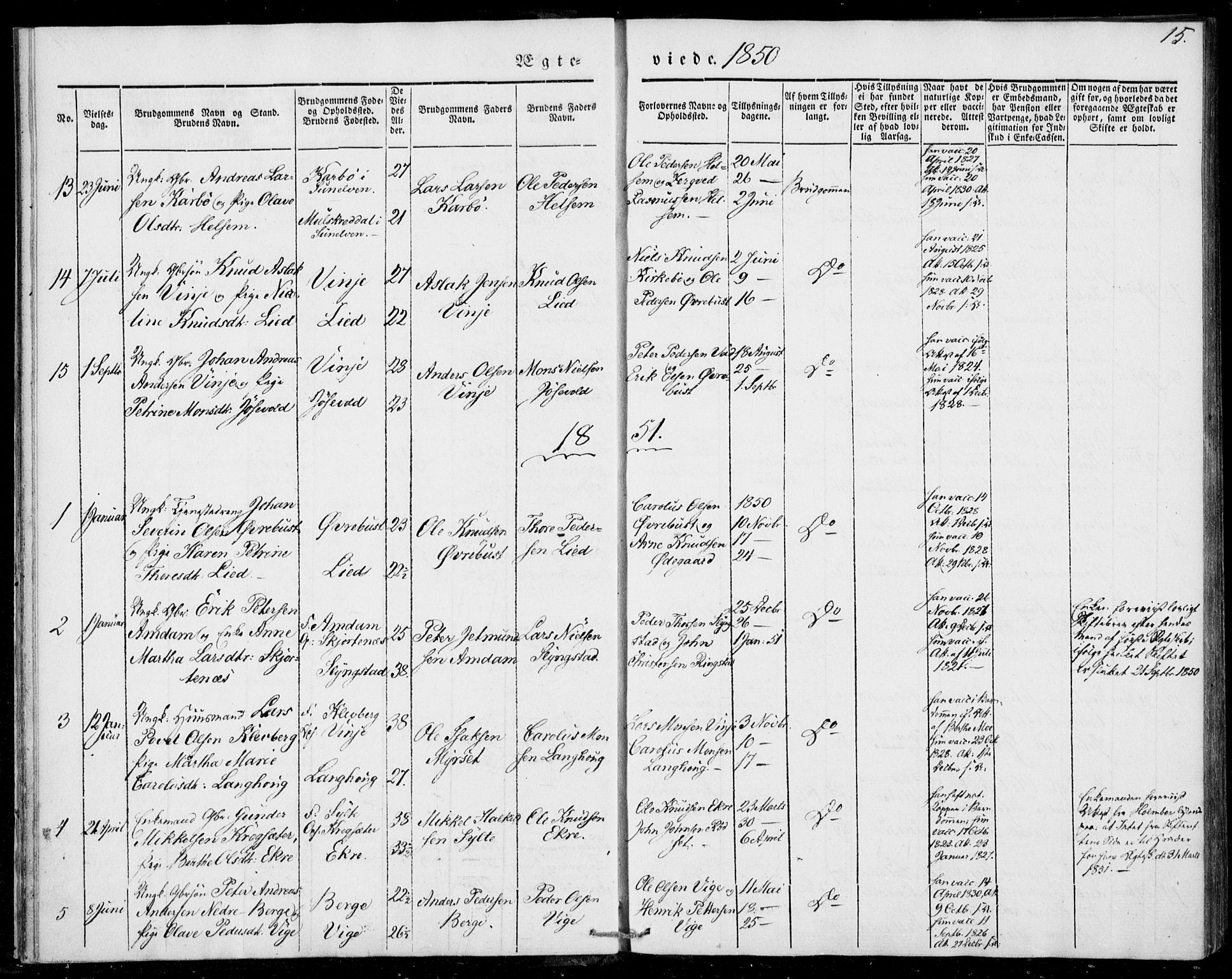 Ministerialprotokoller, klokkerbøker og fødselsregistre - Møre og Romsdal, AV/SAT-A-1454/520/L0276: Parish register (official) no. 520A06, 1844-1881, p. 15