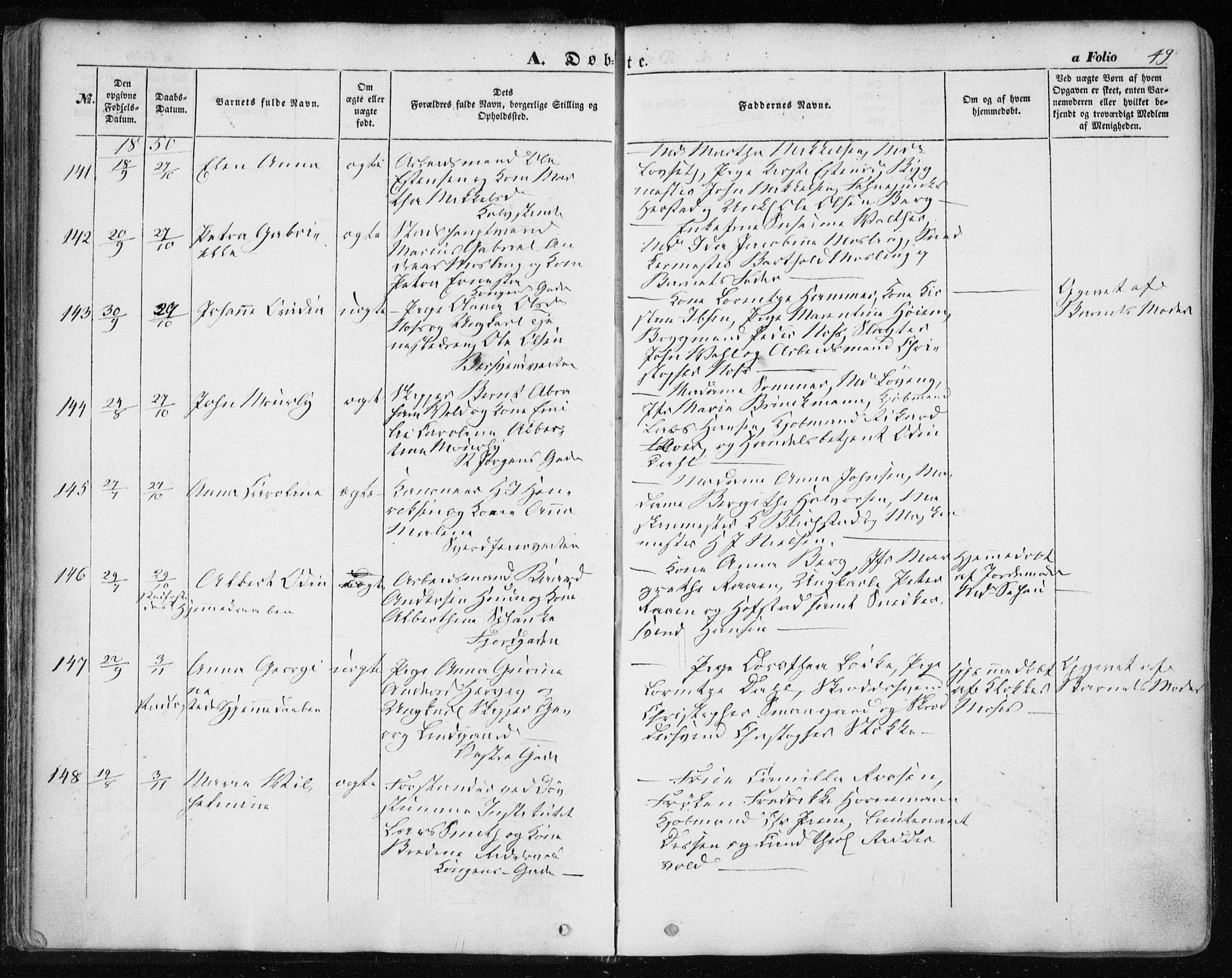 Ministerialprotokoller, klokkerbøker og fødselsregistre - Sør-Trøndelag, AV/SAT-A-1456/601/L0051: Parish register (official) no. 601A19, 1848-1857, p. 49