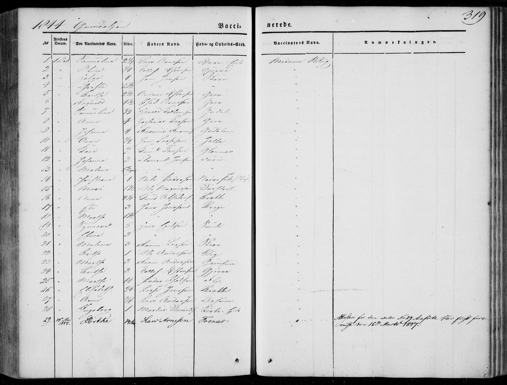 Stryn Sokneprestembete, SAB/A-82501: Parish register (official) no. A 2, 1844-1861, p. 319