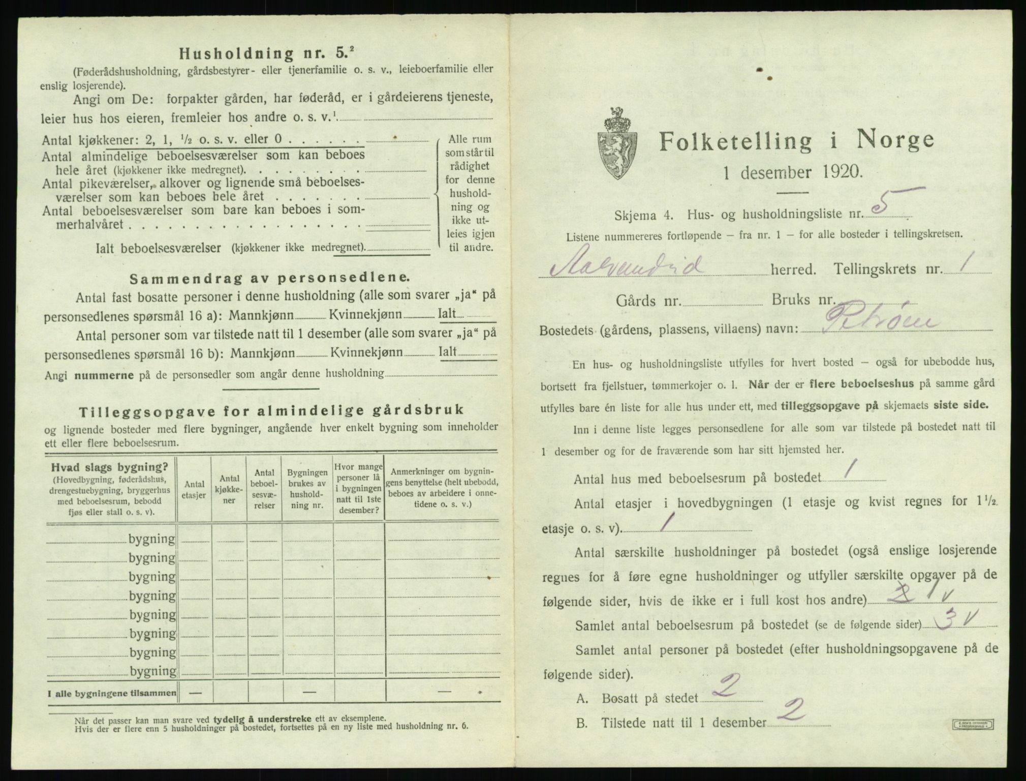 SAT, 1920 census for Ålvundeid, 1920, p. 30